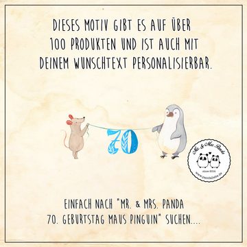 Mr. & Mrs. Panda Tasse 70. Geburtstag Maus Pinguin - Weiß - Geschenk, Torte, Kaffeebecher, F, Keramik, Brillante Bedruckung