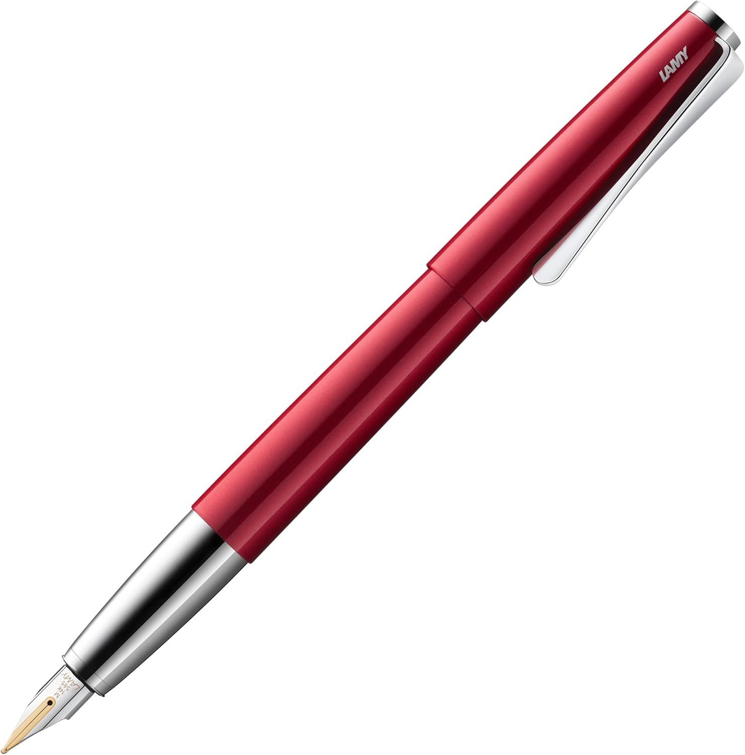 LAMY Füllfederhalter studio, pianored [068] mit 14 kt. Goldfeder in Strichbreite M inkl. Konverter