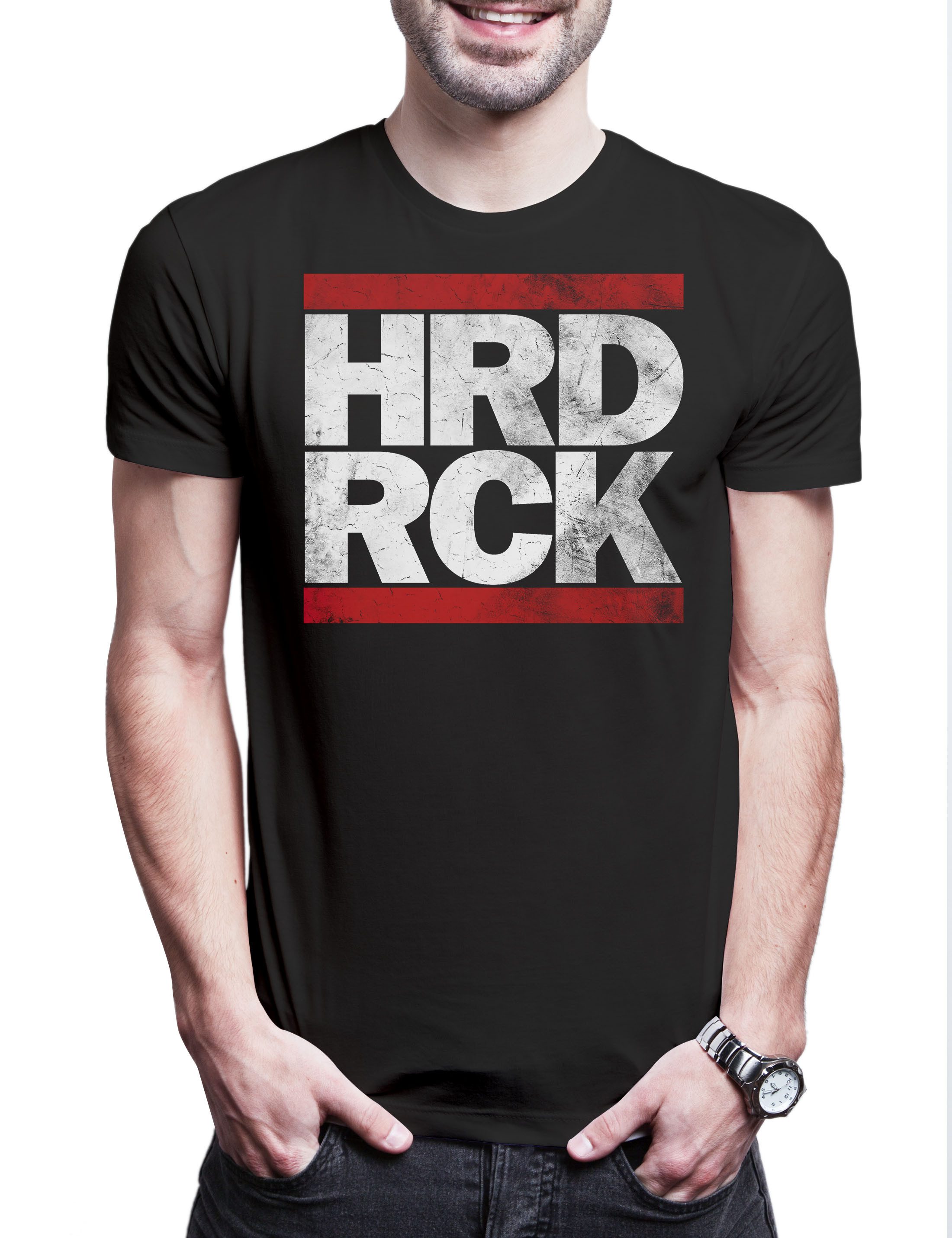 Print-Shirt HRD RCK Herren T-Shirt Hard Rock Metal Heavy And & Roll Festival Rap