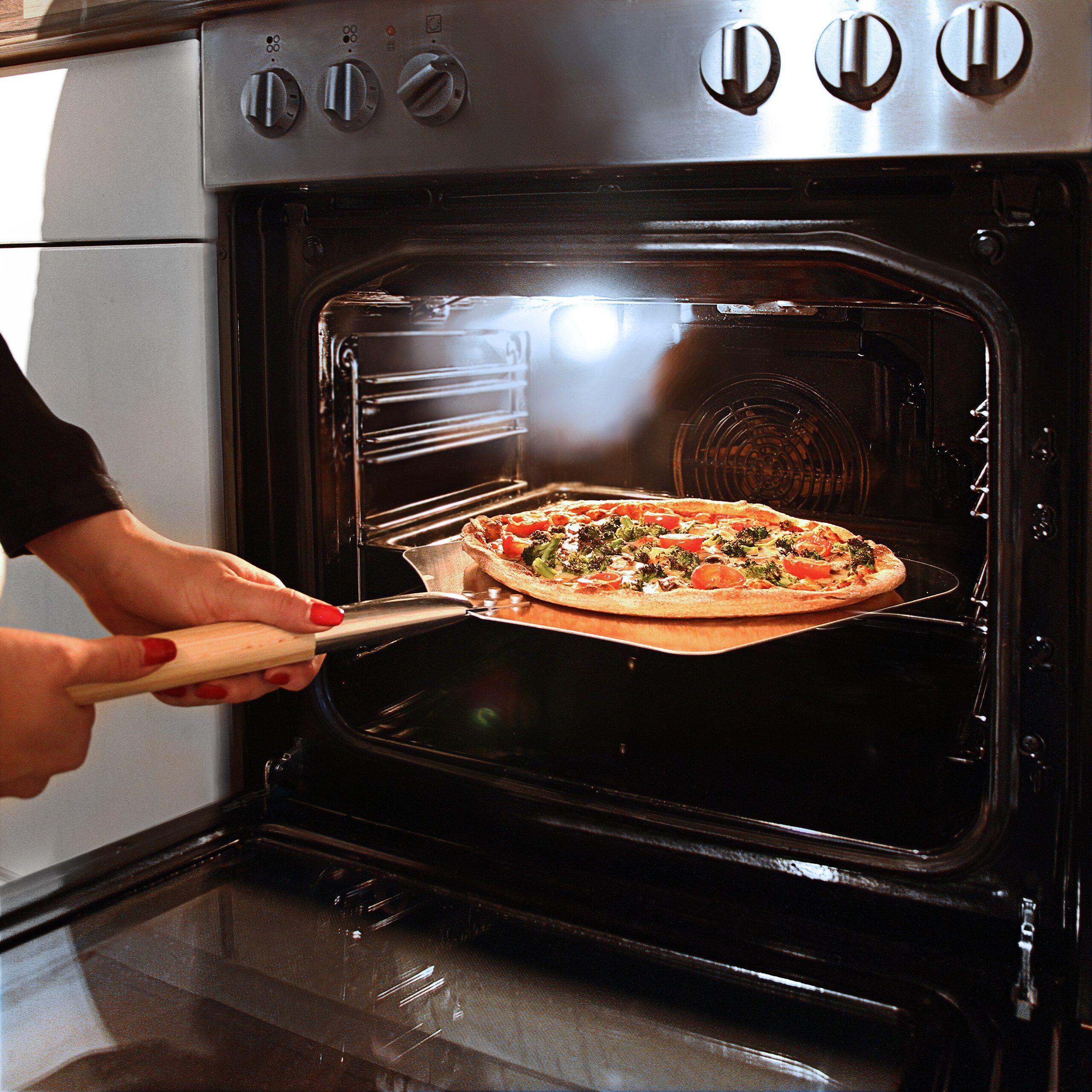 relaxdays Pizzaschieber Pizzaschaufel eckig