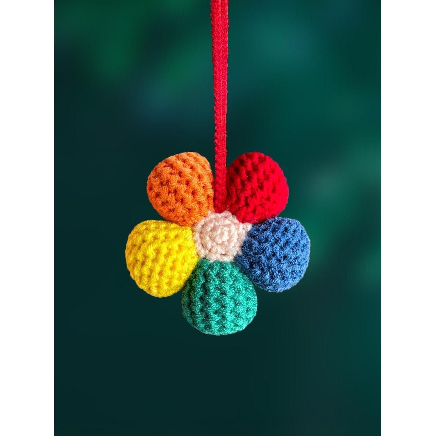 LuxusKollektion Schlüsselanhänger Autospiegel Anhänger Regenbogenblume Rückspiegel Geschenk Mehrfarbig