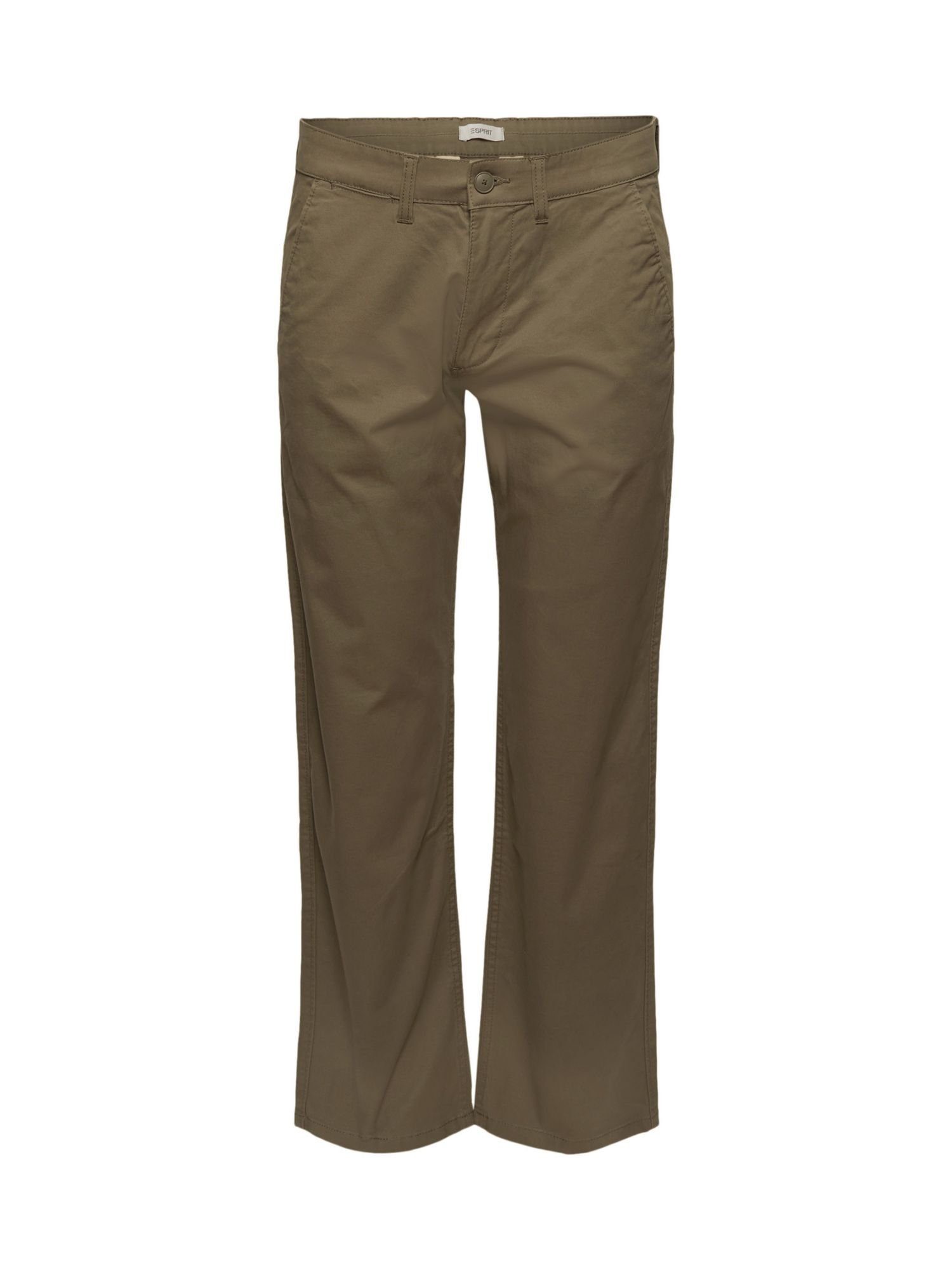 Esprit Chinohose Cotton Organic Chino KHAKI DARK Gerade aus