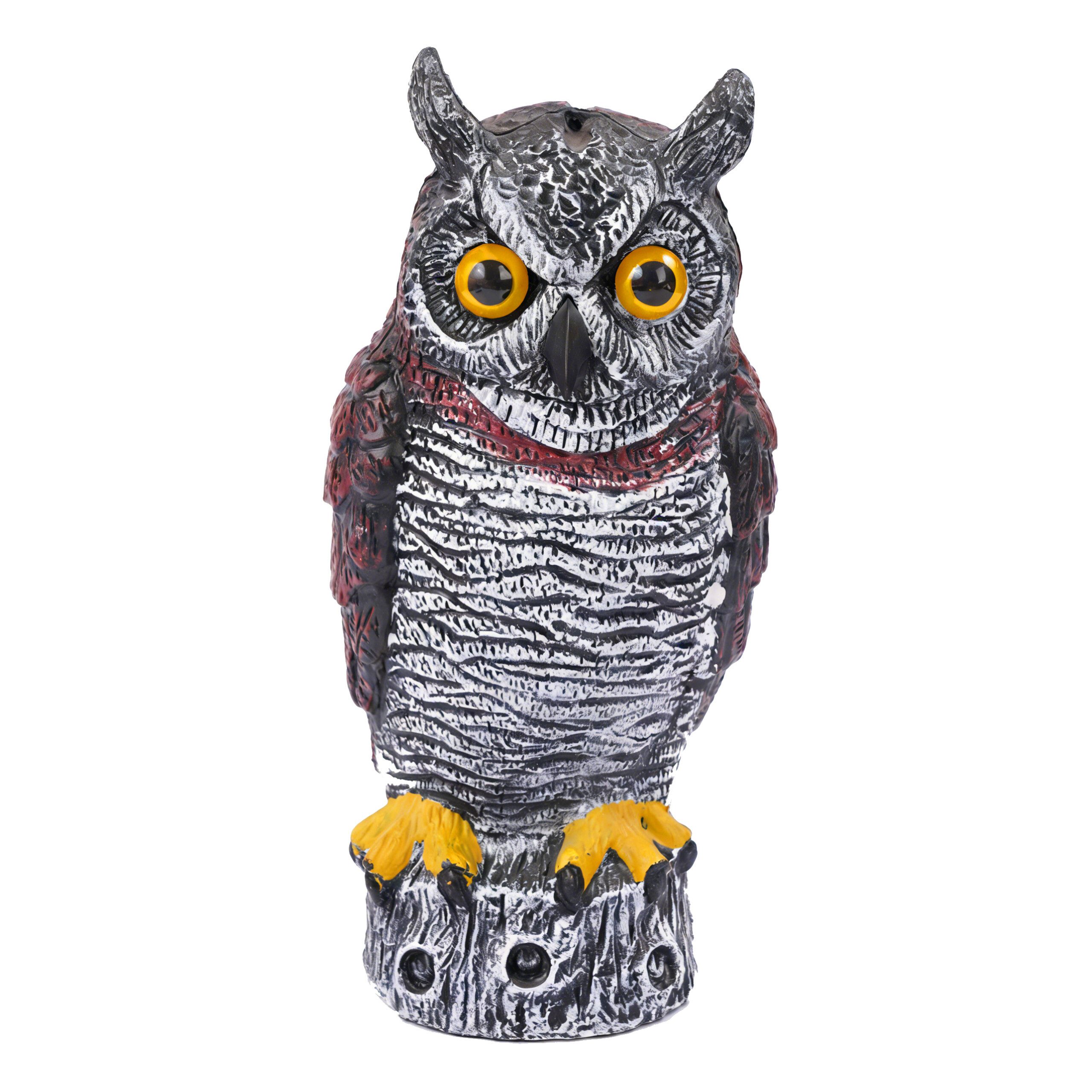 relaxdays Vogelattrappe Vogelabwehr Eule 34 cm