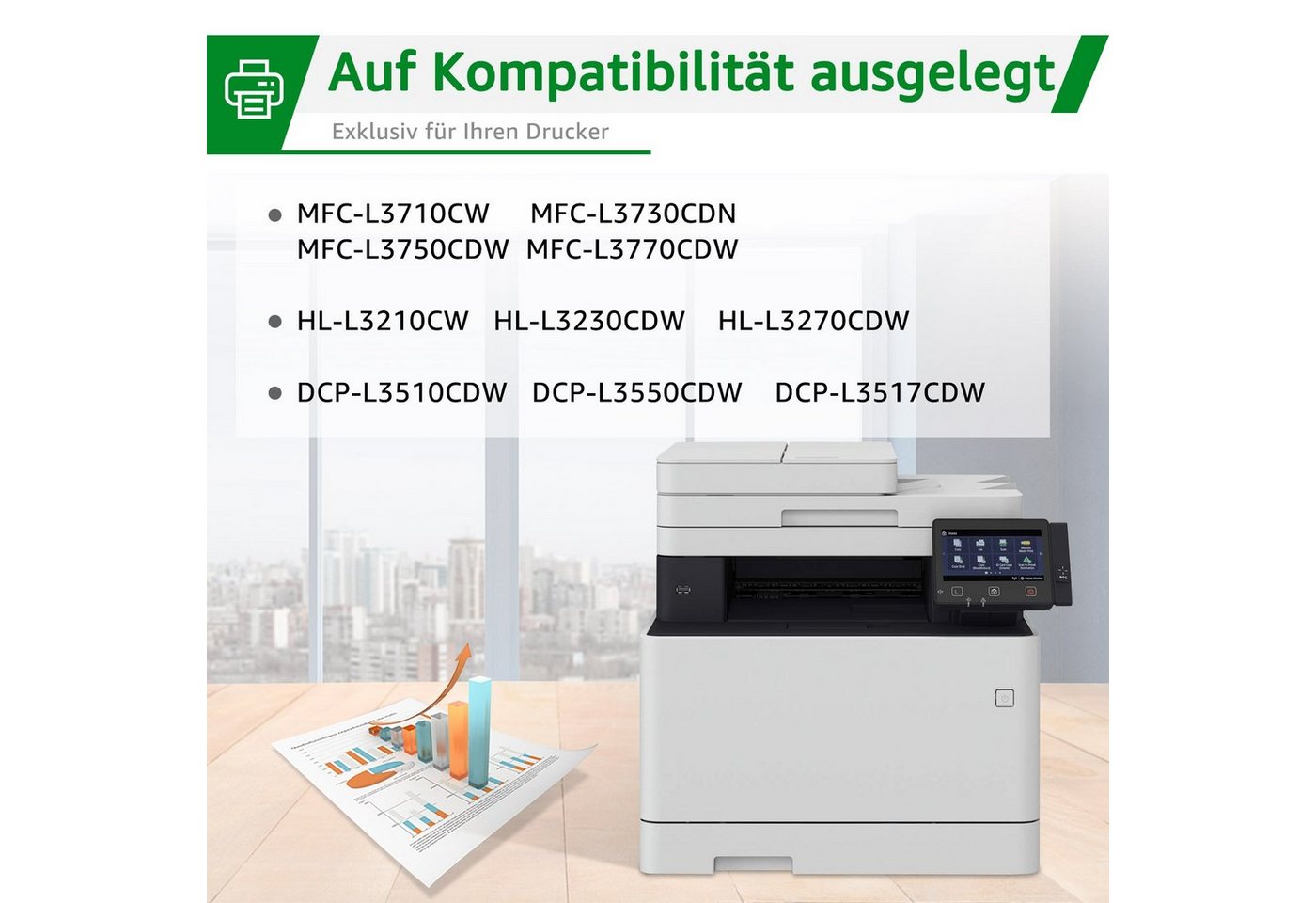 Thumbnail - Greensky Tonerkartusche TN247 TN-243CMYK für Brother MFC-L3750CDW L3730CDN, (MFC-L3710CW MFC-L3770CDW), HL-L3210CW HL-L3...