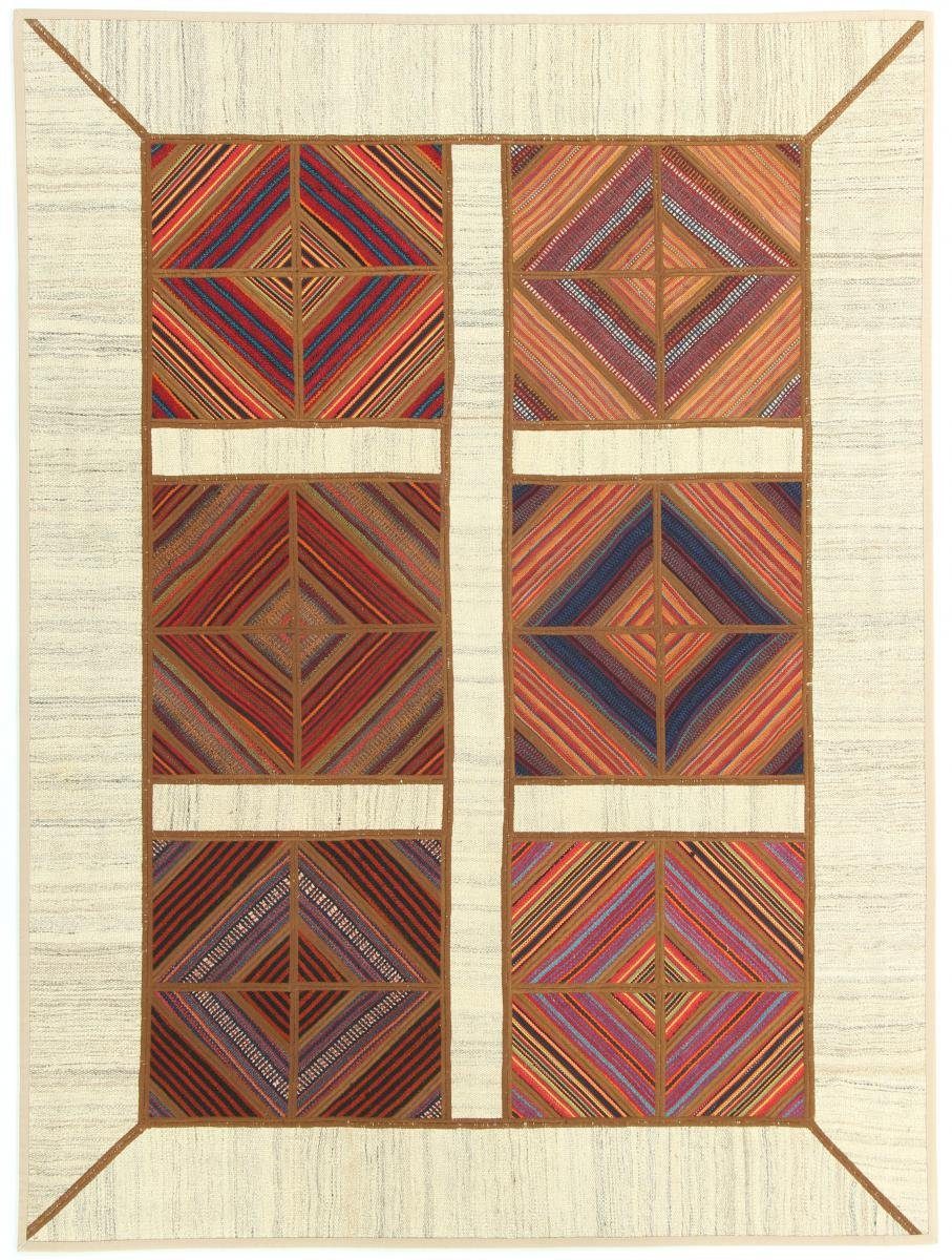 Orientteppich Kelim Patchwork 149x203 Handgewebter Orientteppich / Perserteppich, Nain Trading, rechteckig, Höhe: 4 mm
