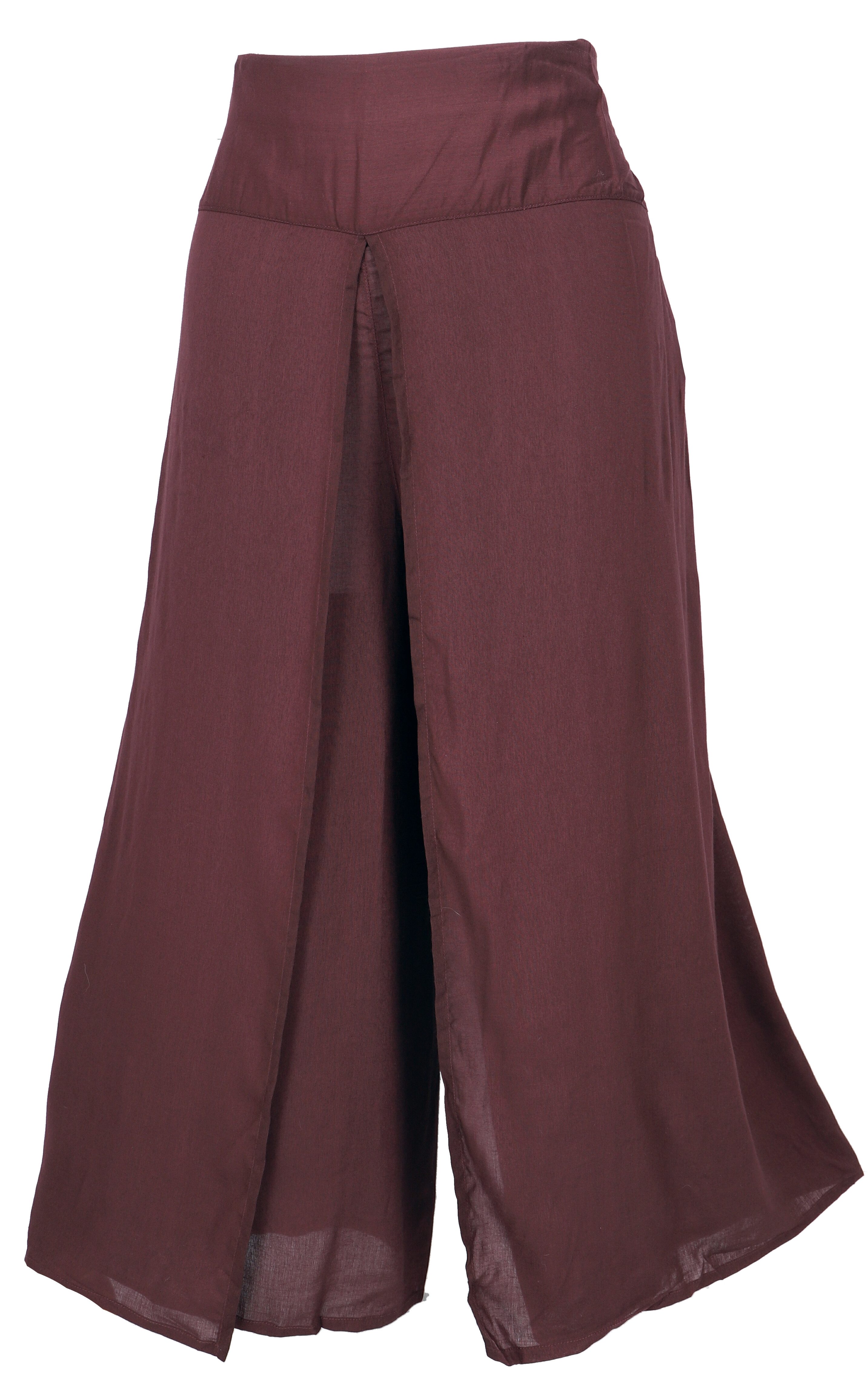 Guru-Shop Relaxhose Palazzohose, offene Boho Sommerhose, Hosenrock.. alternative Bekleidung