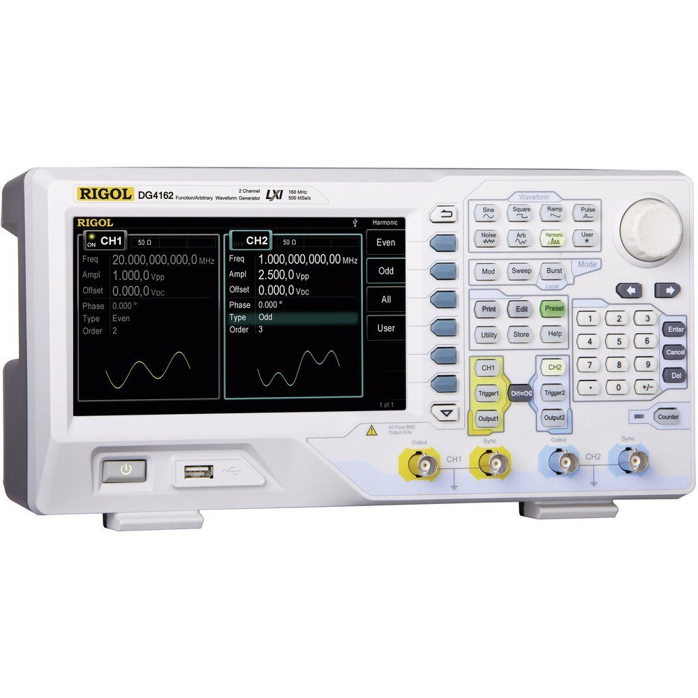 Rigol DG4162 Funktionsgenerator netzbetrieben 0.000001 Hz - 160 MHz Labor-Netzteil