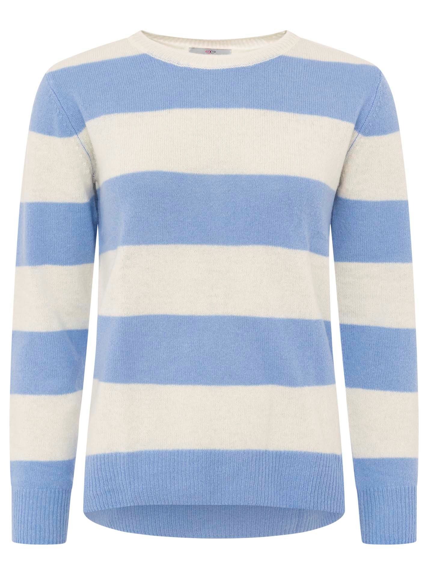 Zwillingsherz Kaschmirpullover 100% Kaschmir Blockstreifenpullover