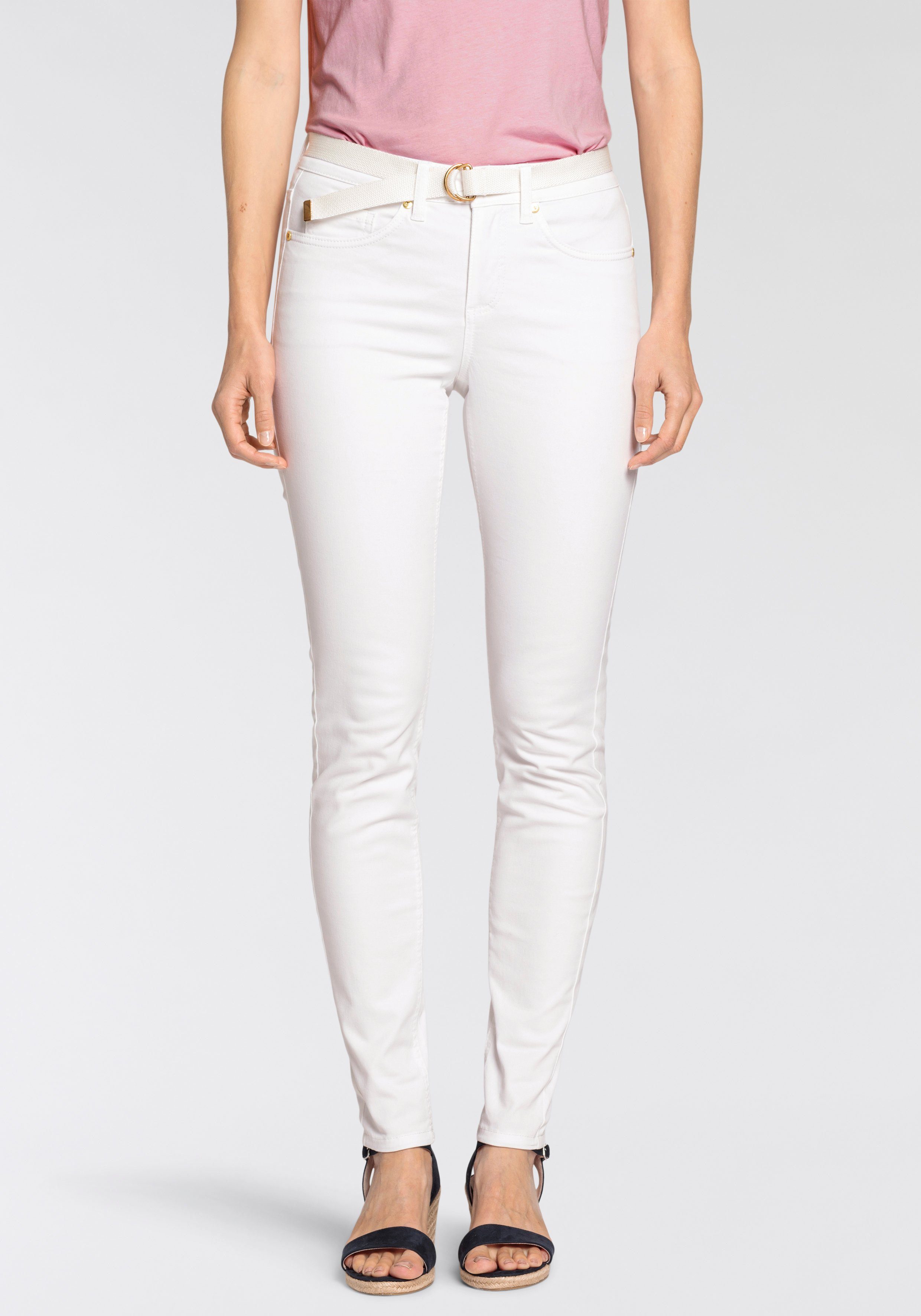 DELMAO Röhrenjeans (Set, mit Gürtel) schmale günstig online kaufen