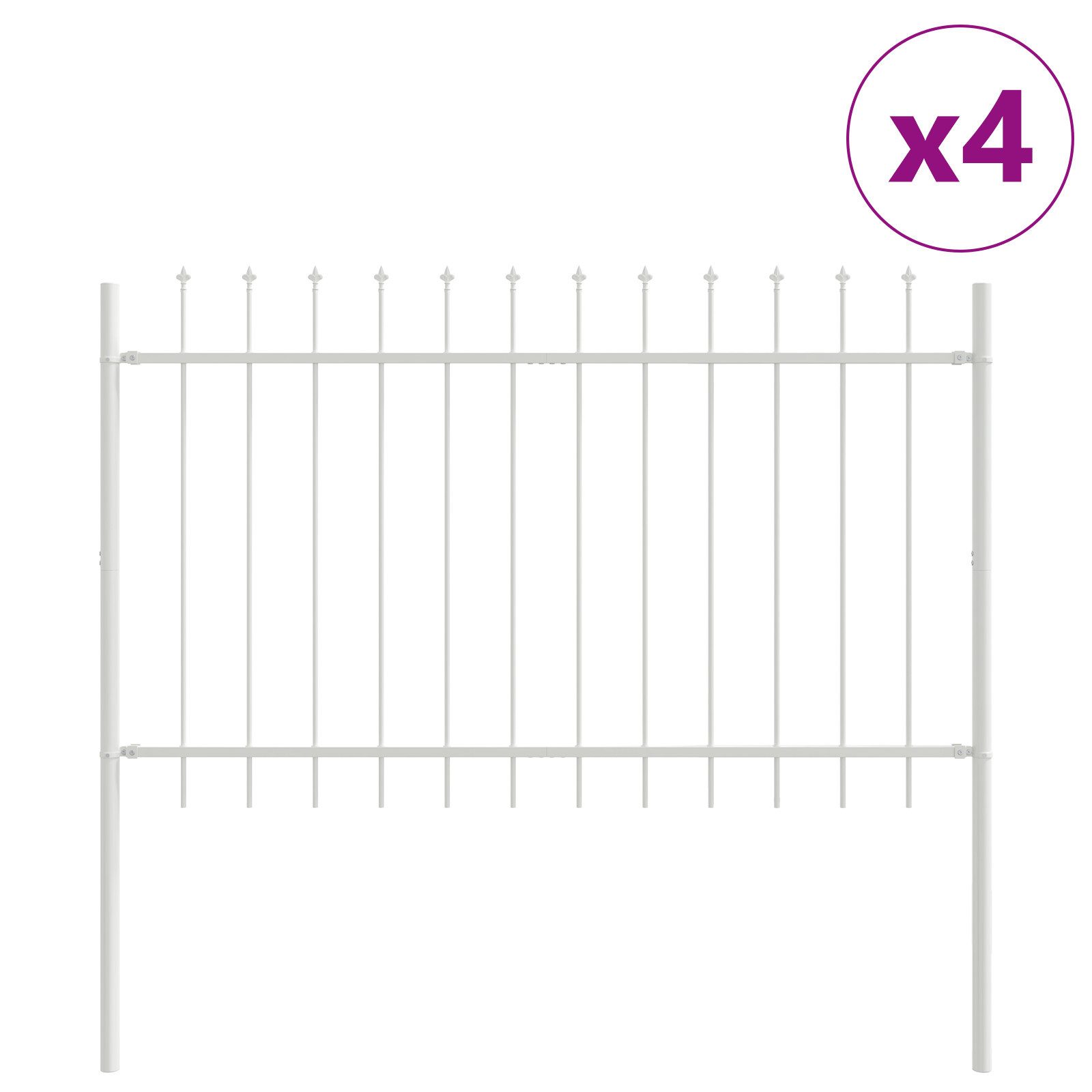 vidaXL Gartenzaun Weißer Gartenzaun mit Spitzdach günstig online kaufen