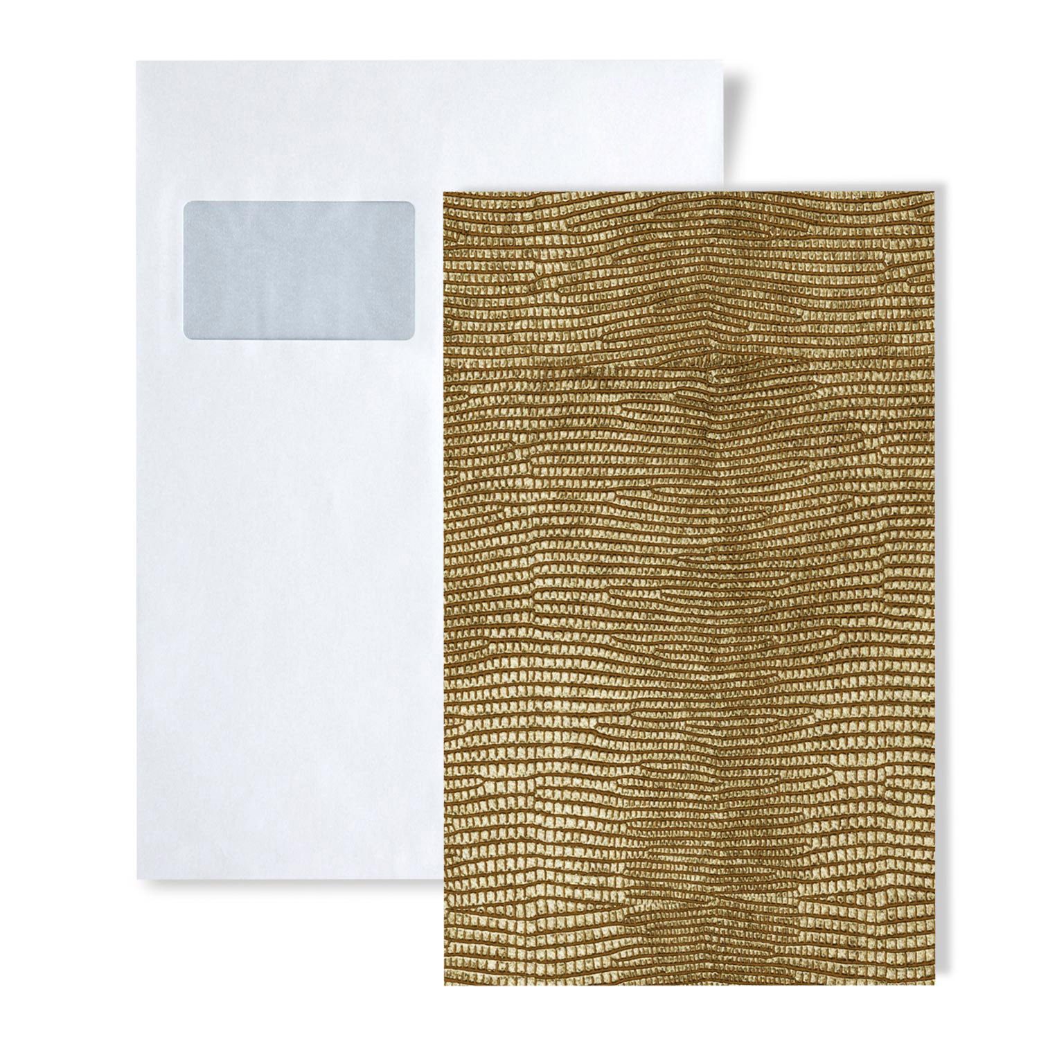 Wallface Wandpaneel 1 MUSTERSTÜCK S-13478 DIN A5 Wandpaneel Muster, BxL: 15x20 cm, 0 qm, (1 MUSTERSTÜCK, Produktmuster, 1-tlg., Muster des Wandpaneels) Gold, metallisch glänzend