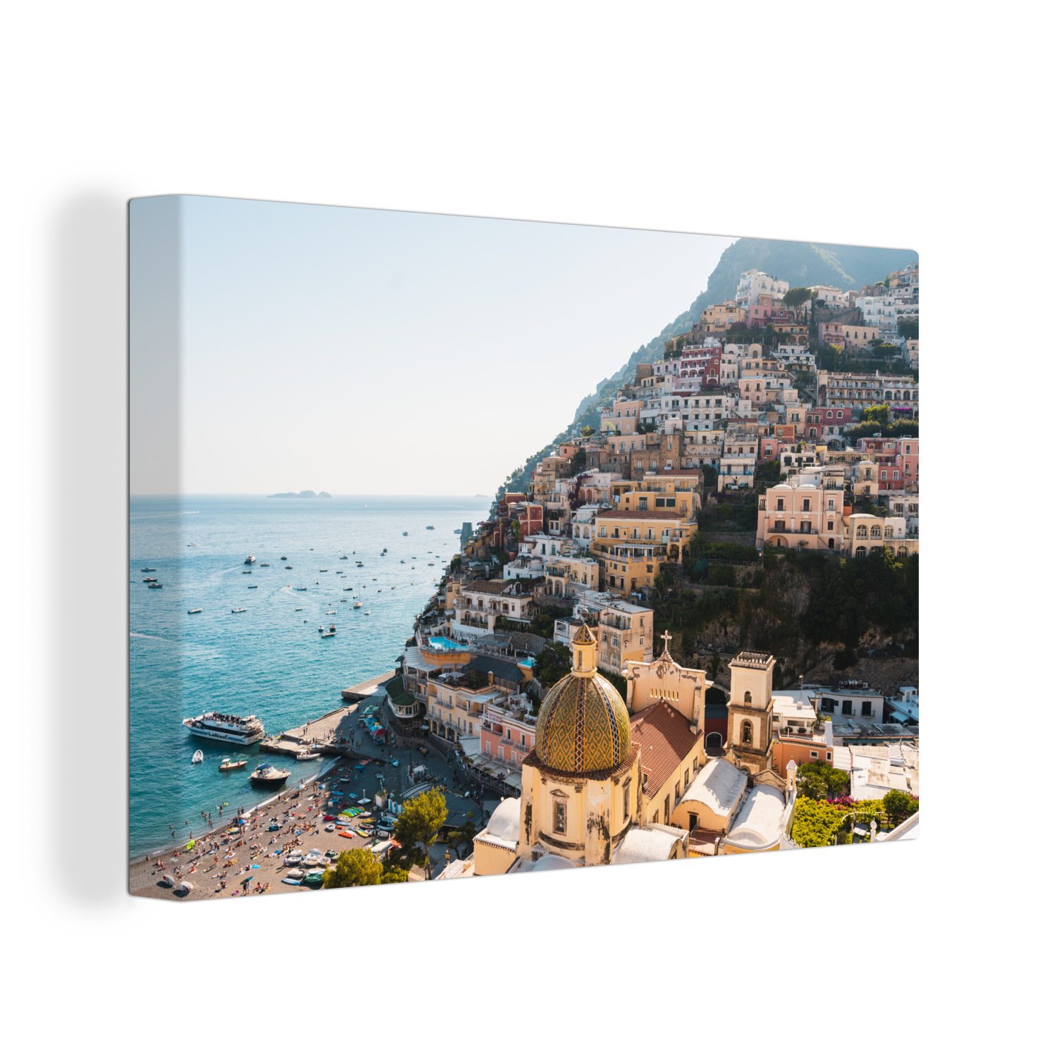 OneMillionCanvasses® Leinwandbild Italien - Positano - Häuser, (1 St), Wandbild Leinwandbilder, Aufhängefertig, Wanddeko, 30x20 cm