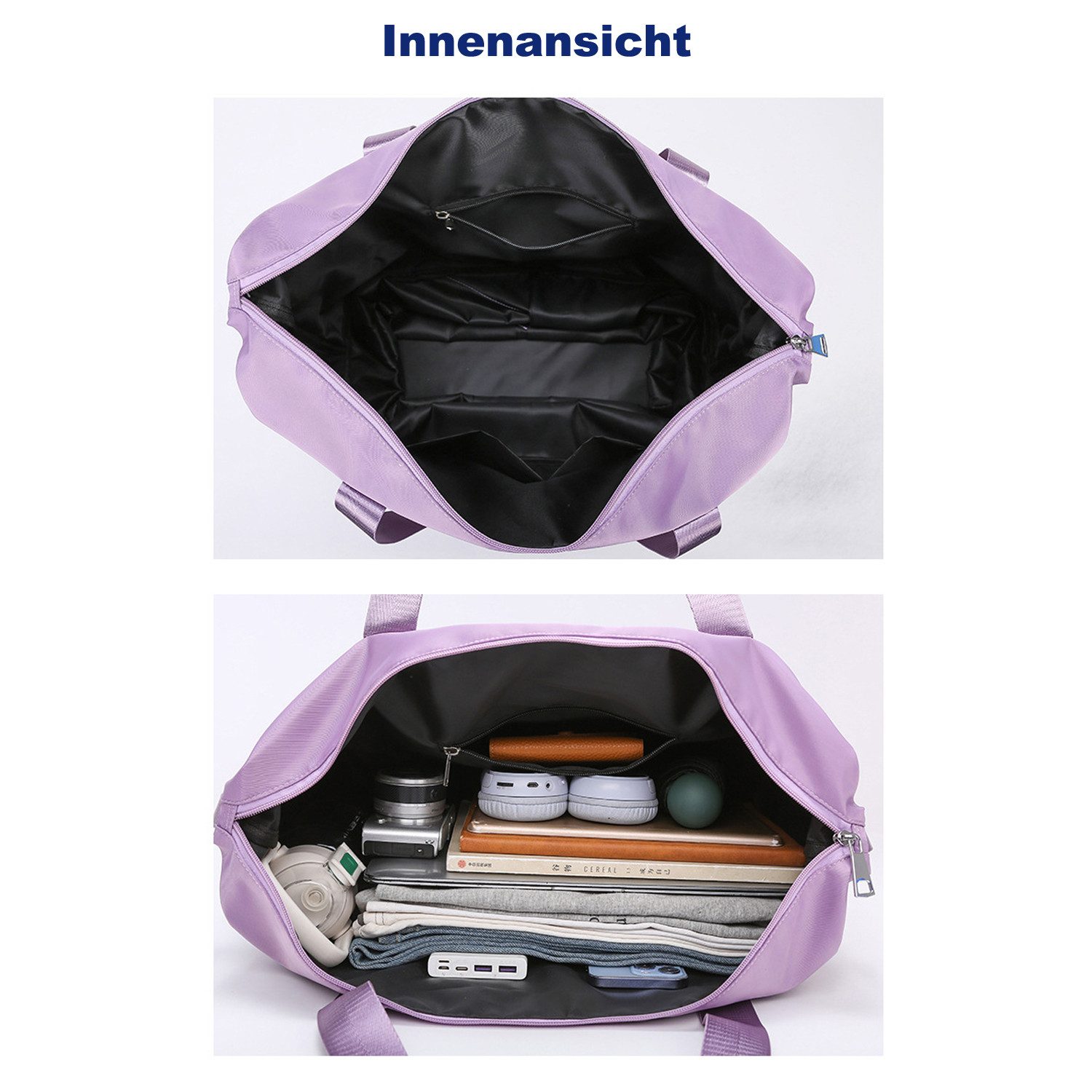 Coonoor Reisetasche Große Erweiterbare Reisetasche mit Rollen, faltbare Handgepäcktasche (1-tlg), mit abnehmbaren Rollen, ideal für Reisen, Sport, Camping