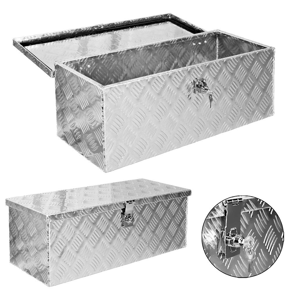 Trucky Anhänger-Deichselbox Truckbox Box Werkzeugkiste Anhängerbox Deichselbox 15 Größen Alumium