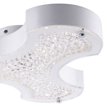 Globo LED Deckenleuchte, LED-Leuchtmittel fest verbaut, Neutralweiß, 12 Watt LED Decken Leuchte Lampe Glas gebogen Kristall Dreieck Form
