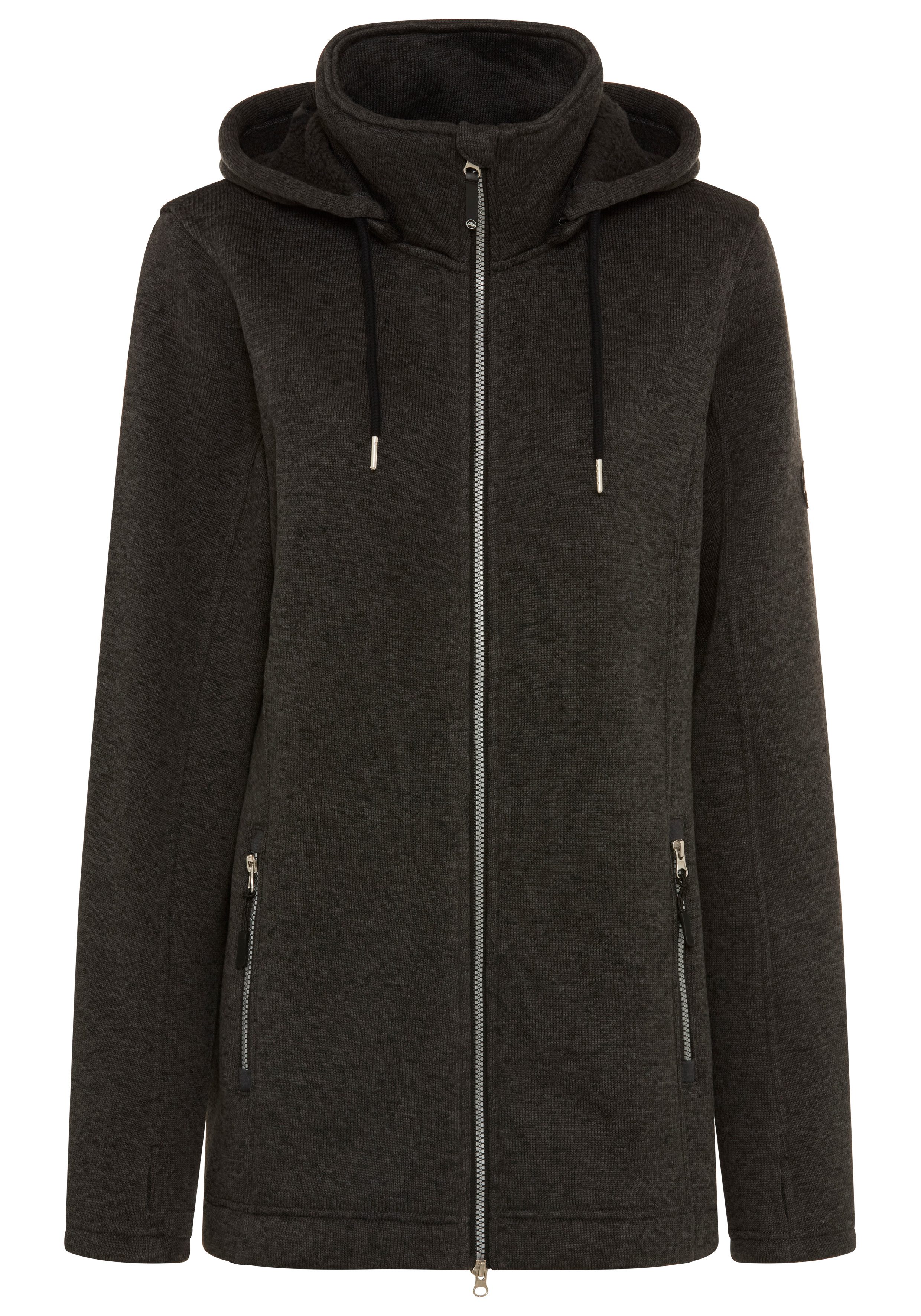 Polarino Strickfleecejacke mit 2-Wege-Reißverschluss, abnehmbarer Kapuze ideal für den Übergang – Bild 3 von 5