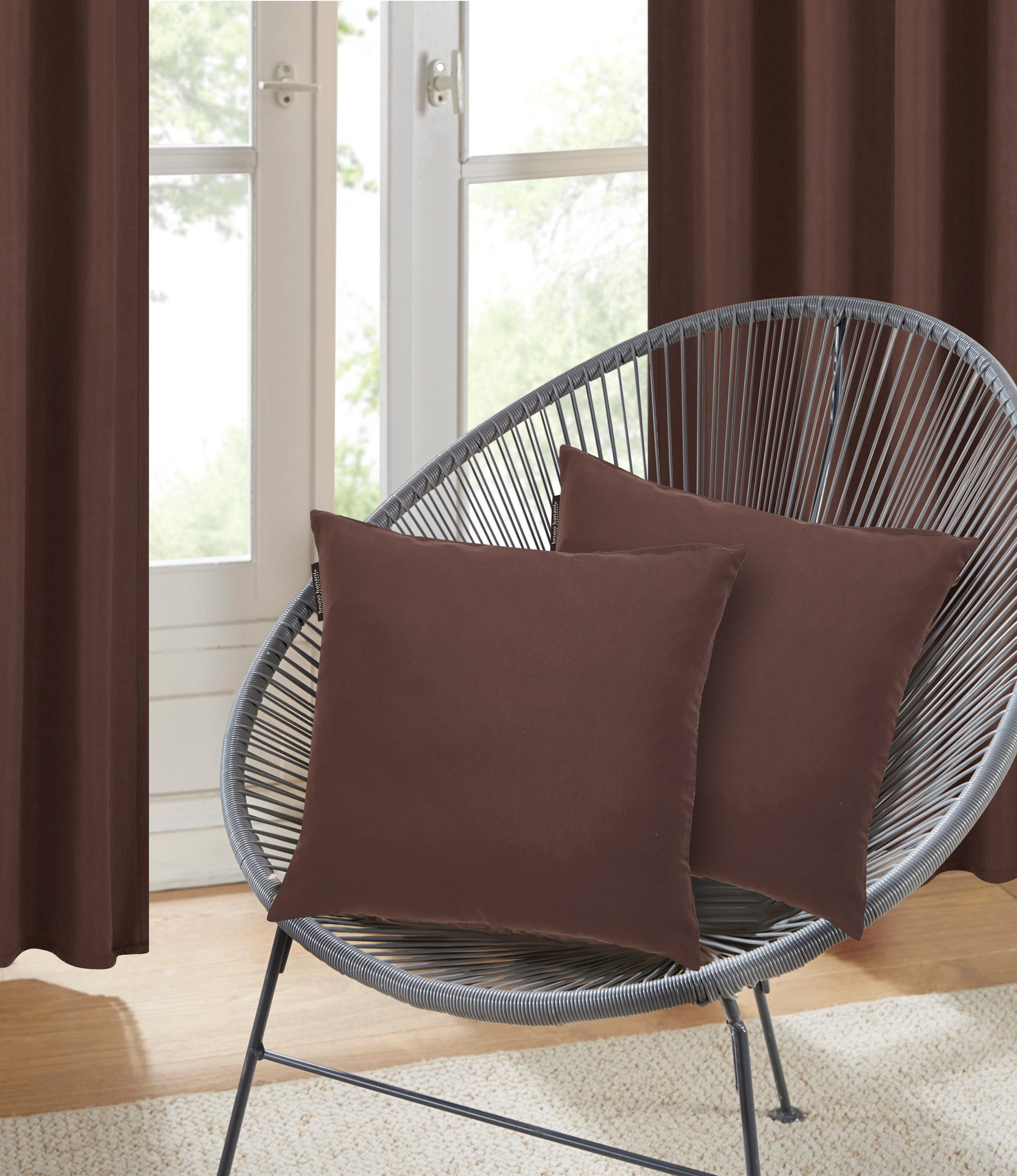 OTTO home Dekokissen Parry Microfaser, 2-er Set, unifarben, Kissenhüllen ohne Füllung, mit Reißverschluss