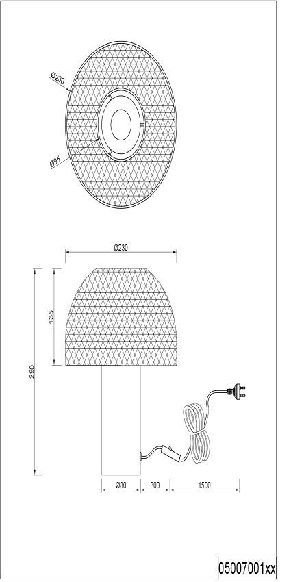 Leonique Tischleuchte Elenoire, ohne Schirm Tischlampe Leuchtmittel, Pilzlampe Schreibtischlampe Draht schwarz/goldfarben Gitter