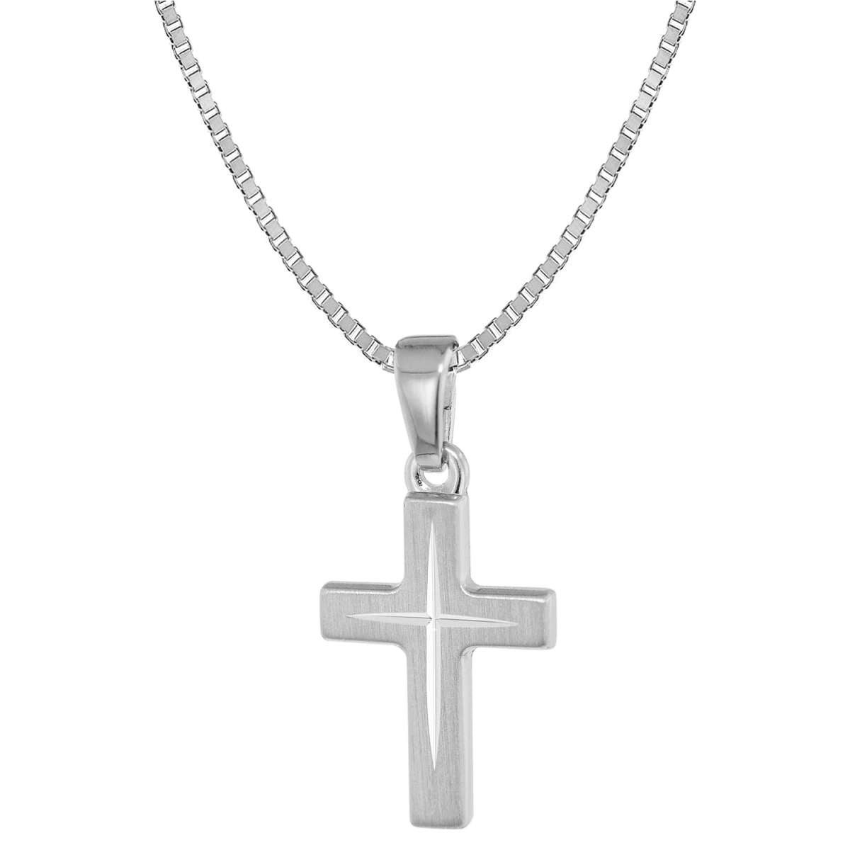 trendor Kreuzkette 39580, Kinder mit Kreuz-Anhänger 925 Silber