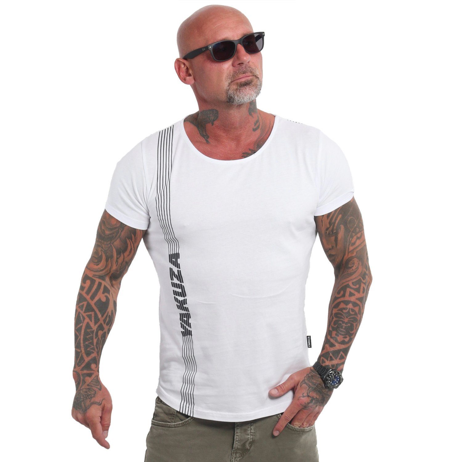 YAKUZA T-Shirt Fast Lane mit abgerundetem Saum