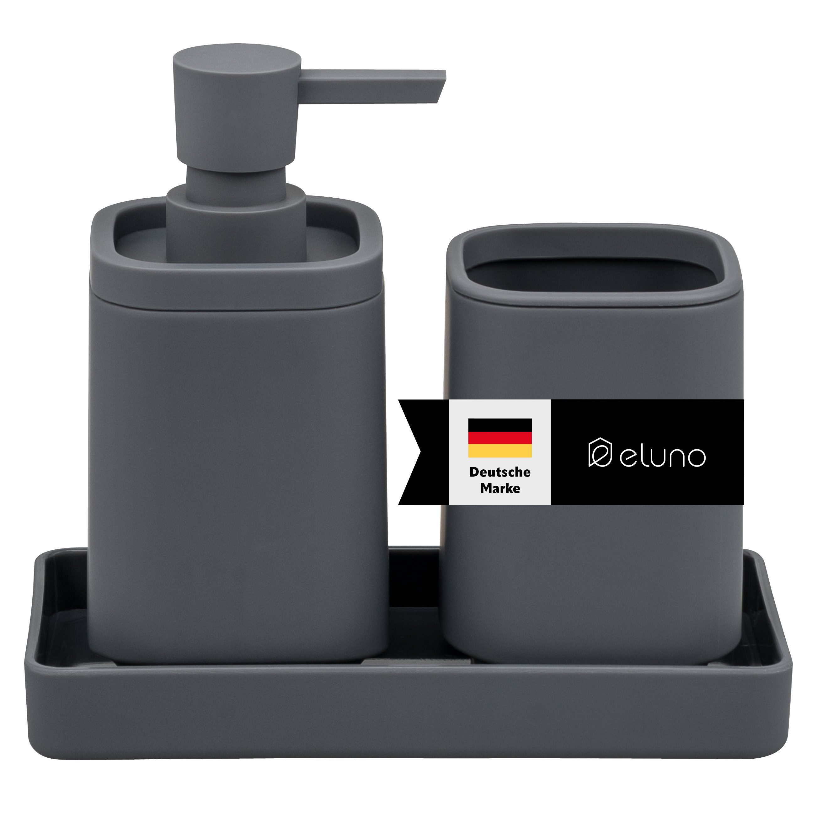 eluno Badaccessoire-Set VALONA 3tlg. Soft-Touch, 3 tlg.