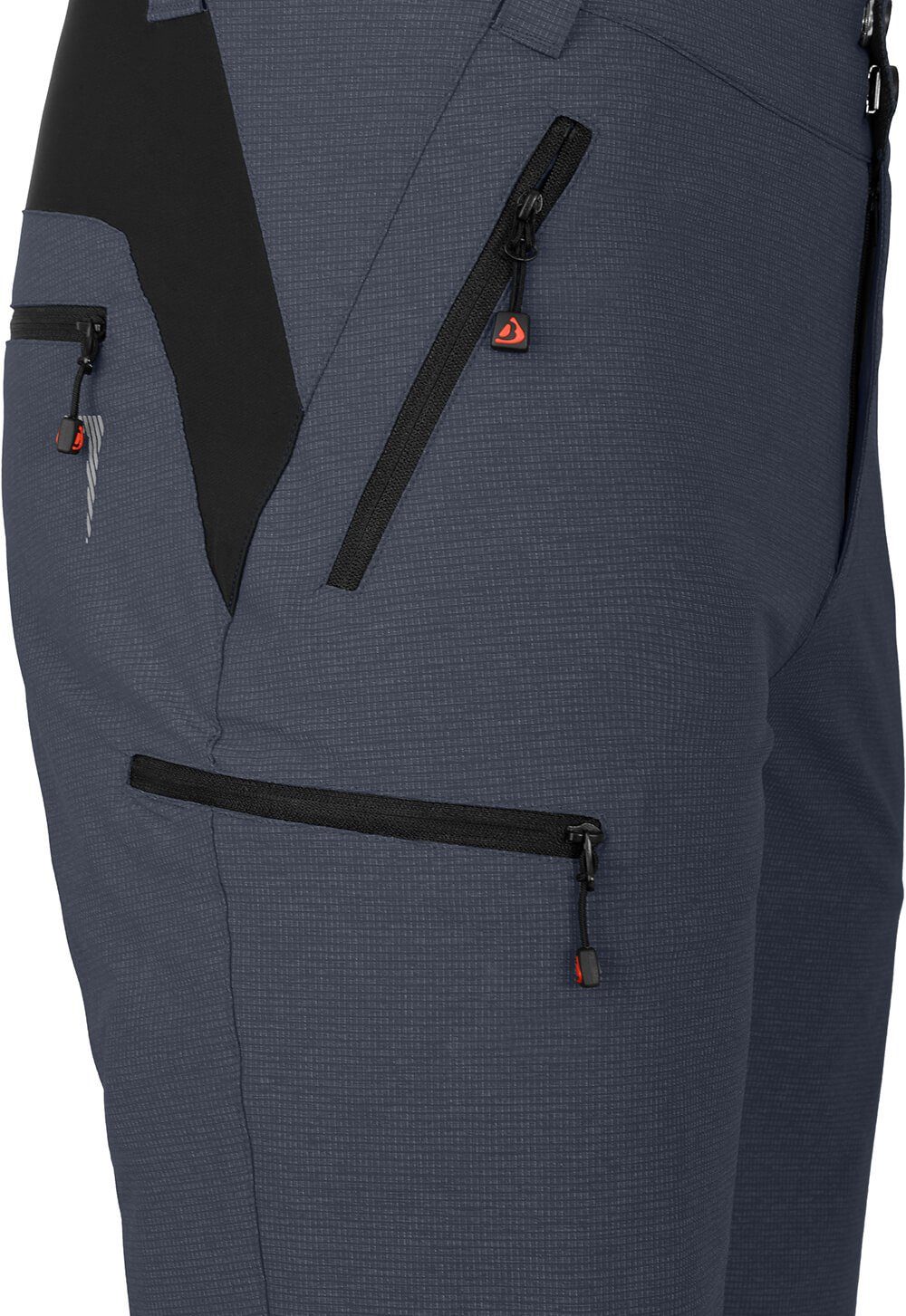 Bergson Fahrradhose PATTI Bermuda Herren Radshorts, strapazierfähig, elastisch, Normalgrößen, grau/blau