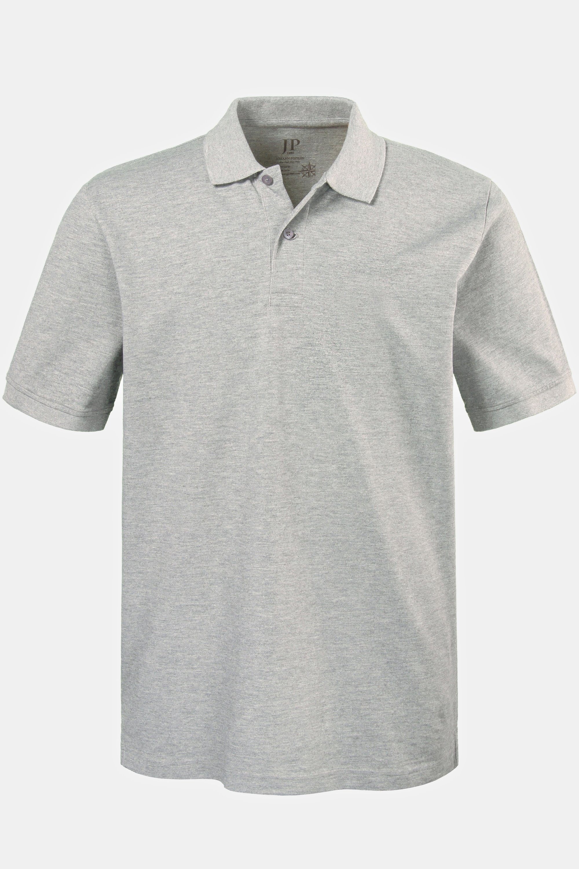 JP1880 Poloshirt Poloshirt Halbarm melange bis Basic 10XL Piqué grau