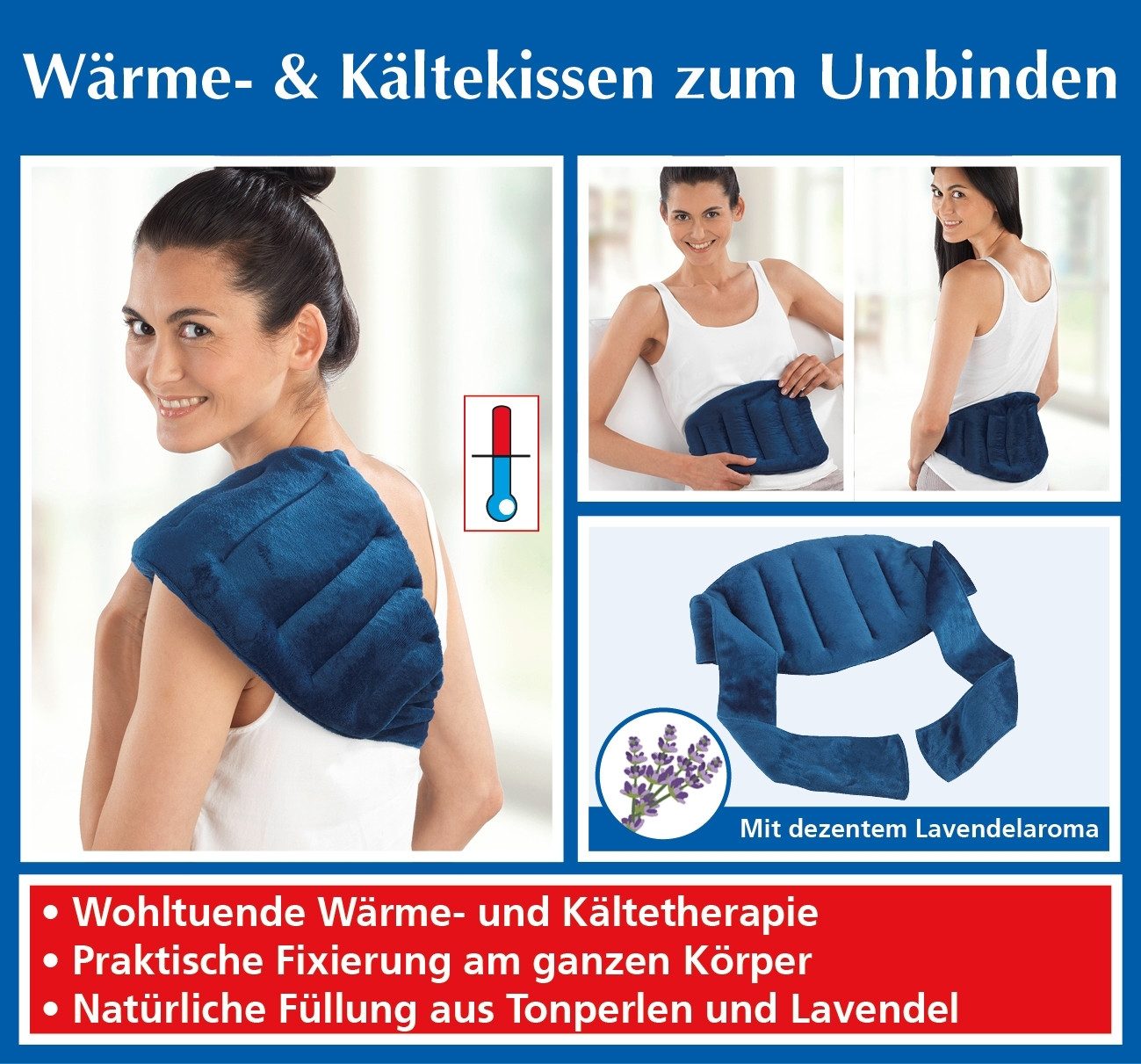 Maximex Thermo-Manschette Wärme und Kältekissen zum Umbinden B: 143 cm x H: 23 cm xT: 39 cm, (1-tlg)
