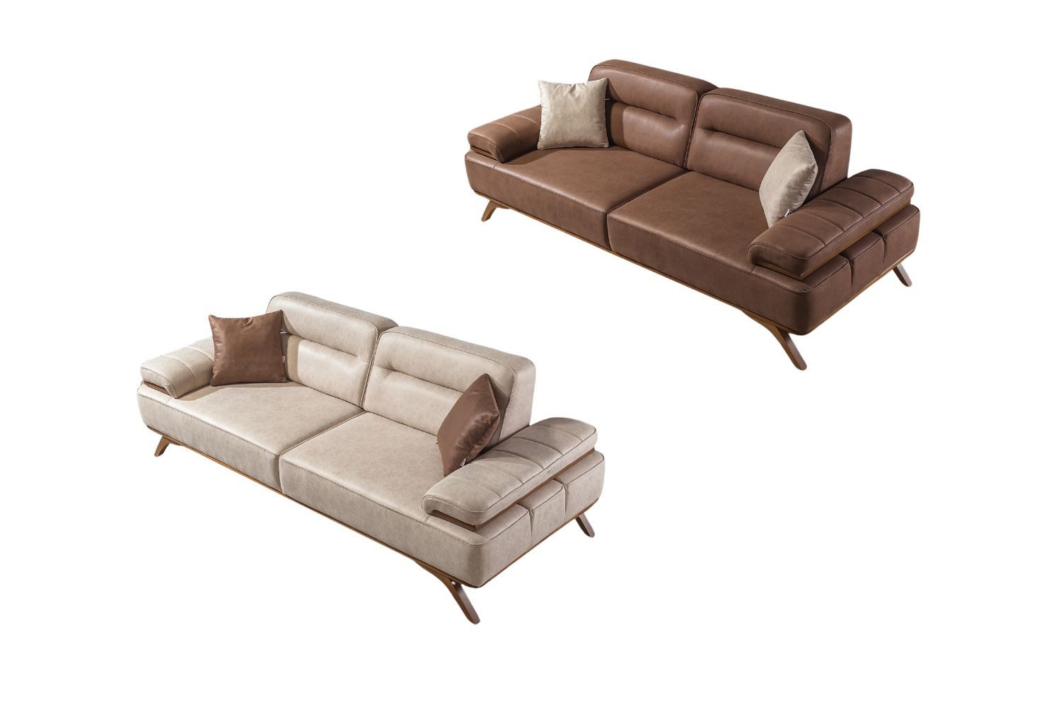 Villa Möbel Polstergarnitur Andorra, (Set, Set besteht aus: 2 Sitzer+2 Sitzer), mit Relax-/Bettfunktion durch verstellbare Rückenlehne