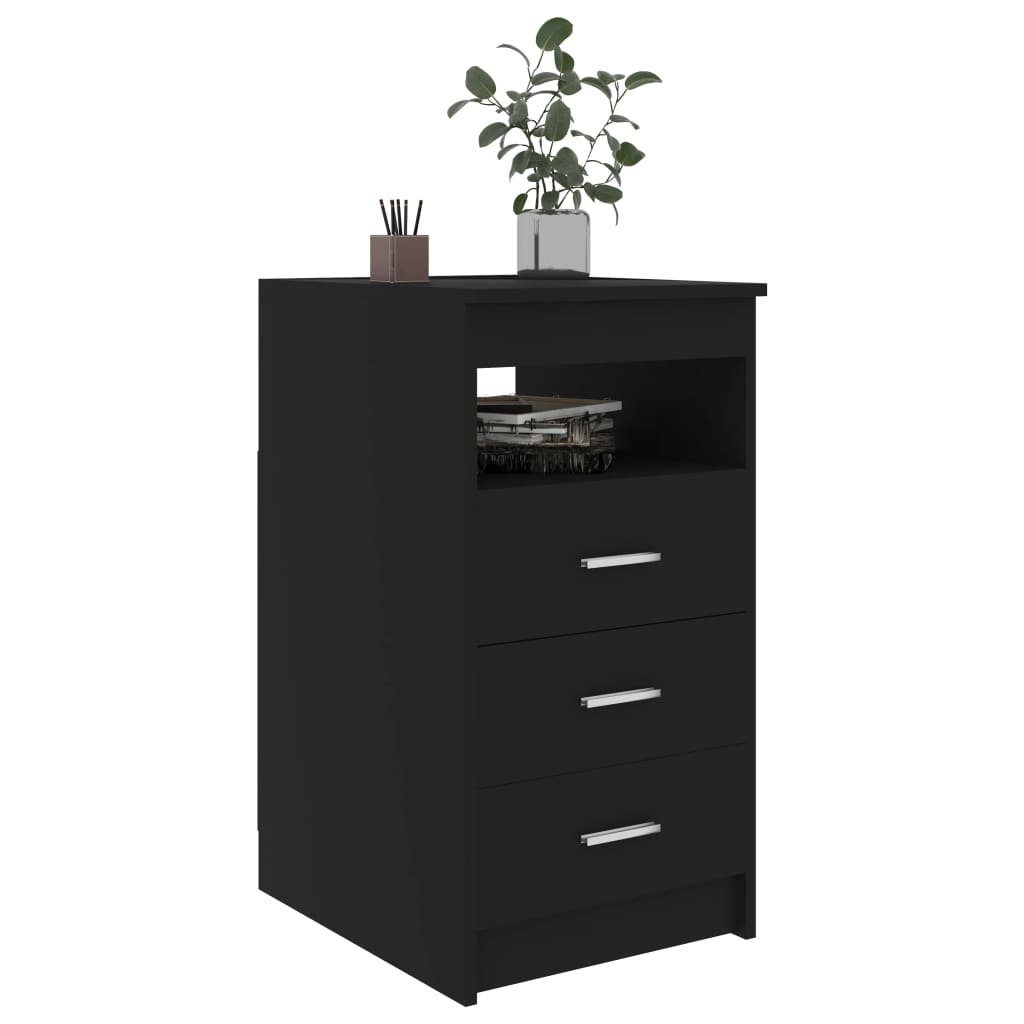 Schwarz (1-St) vidaXL Fächerschrank Holzwerkstoff 40x50x76 Sideboard mit Schubladen cm