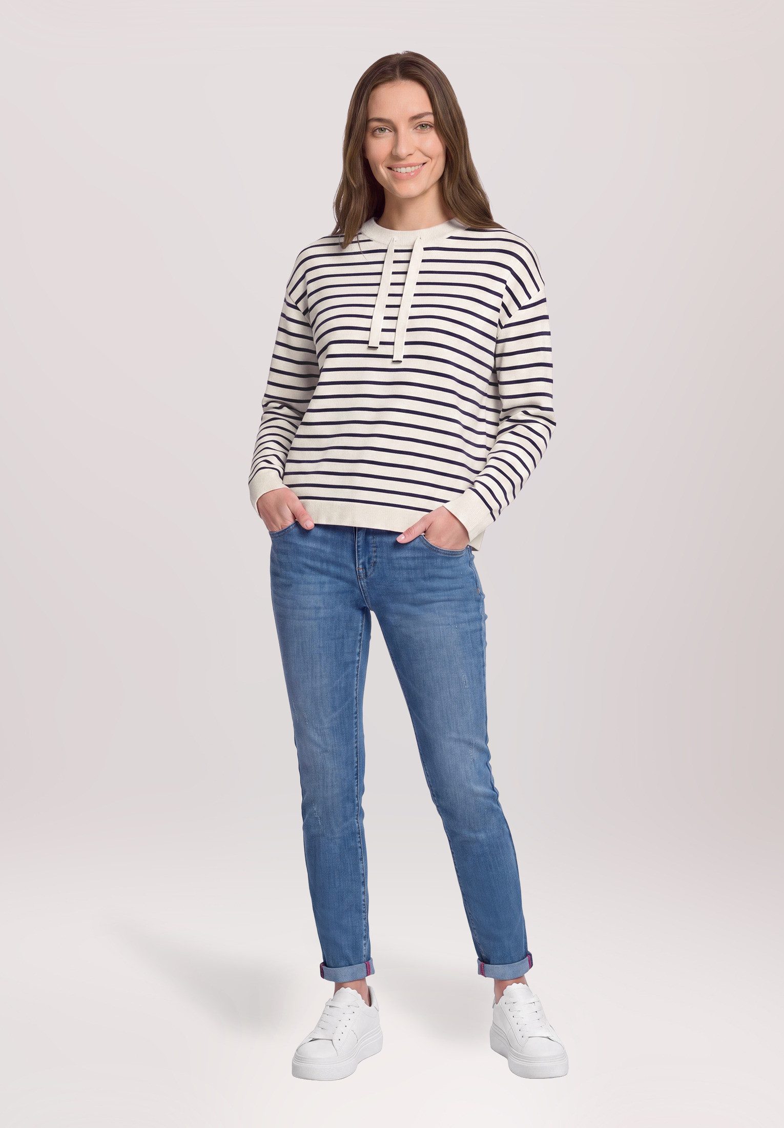 Betty Barclay Strickpullover Damen mit Streifen (1-tlg)