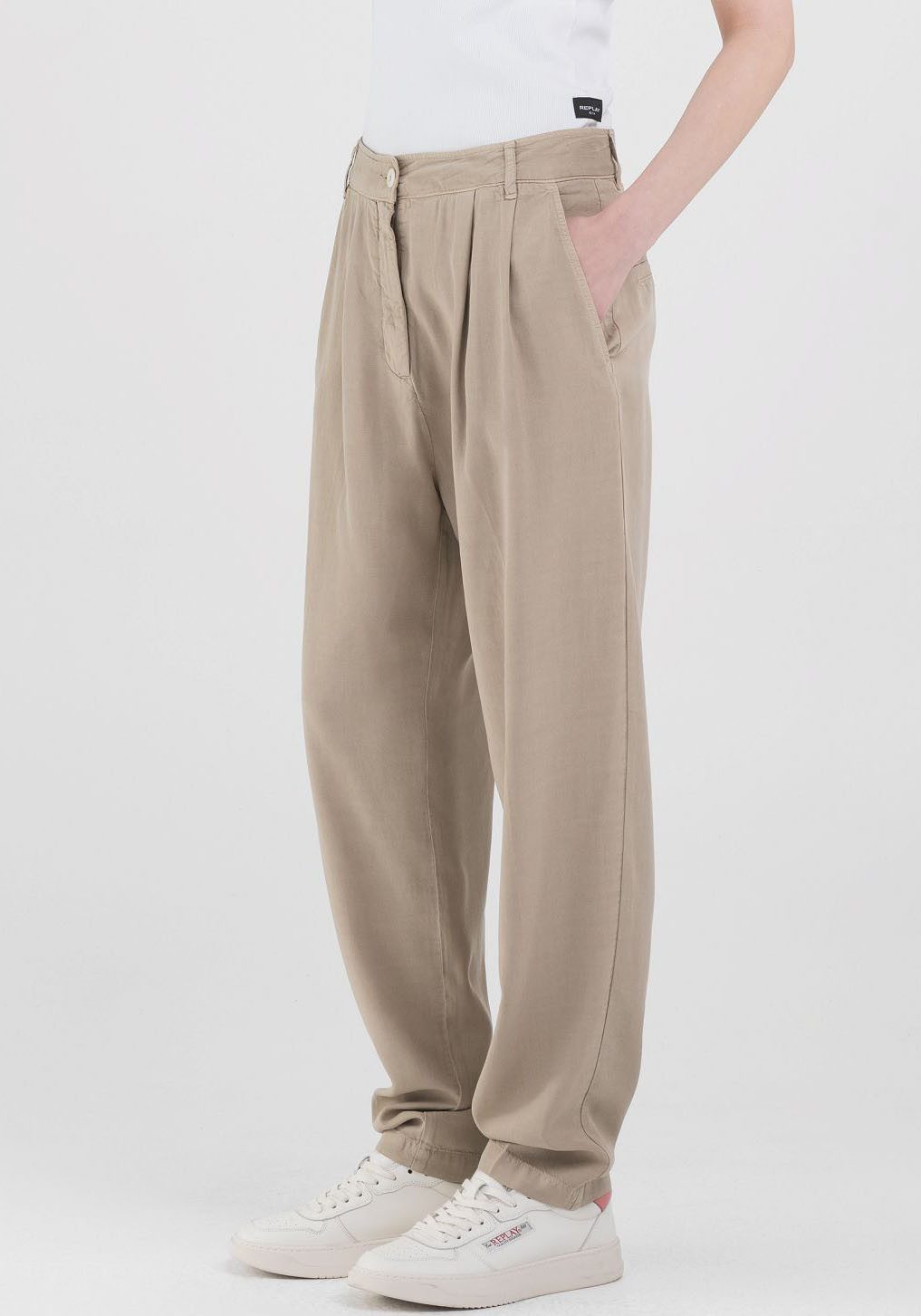 Replay Bundfaltenhose in softer Qualität