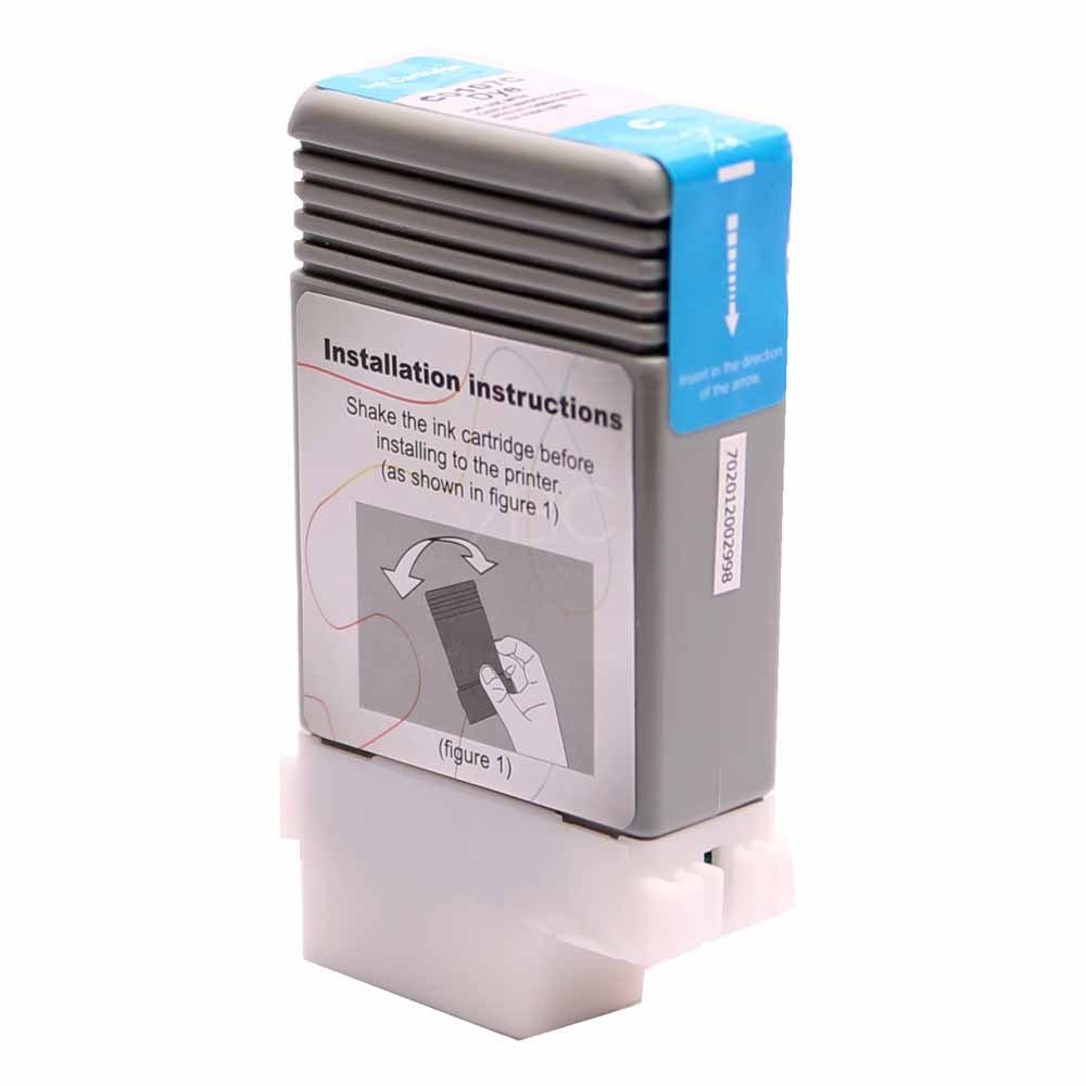 ABC Tintenpatrone (Kompatible Druckerpatrone für Canon PFI-102 Cyan IPF-500 IPF-510, 650 IPF655 IPF700 IPF710 IPF720 IPF750 MFP M40 IPF755 IPF760 IPF765 LP)