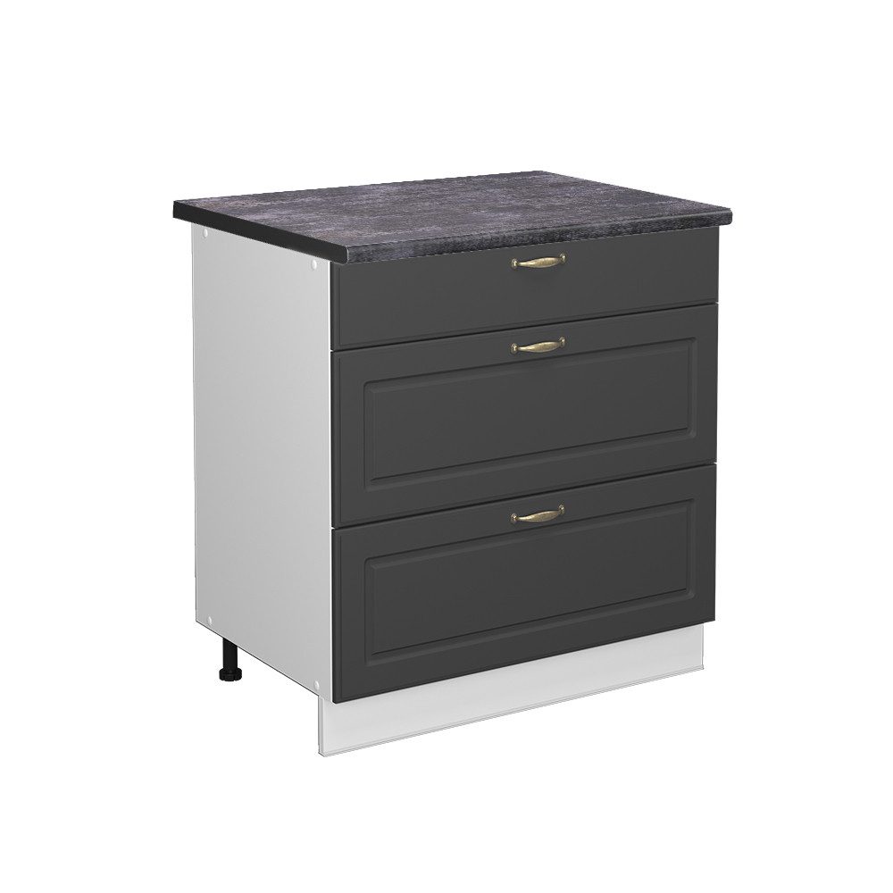 Vicco Unterschrank Fame-Line, Anthrazit-Gold/Weiß, 80 cm günstig online kaufen