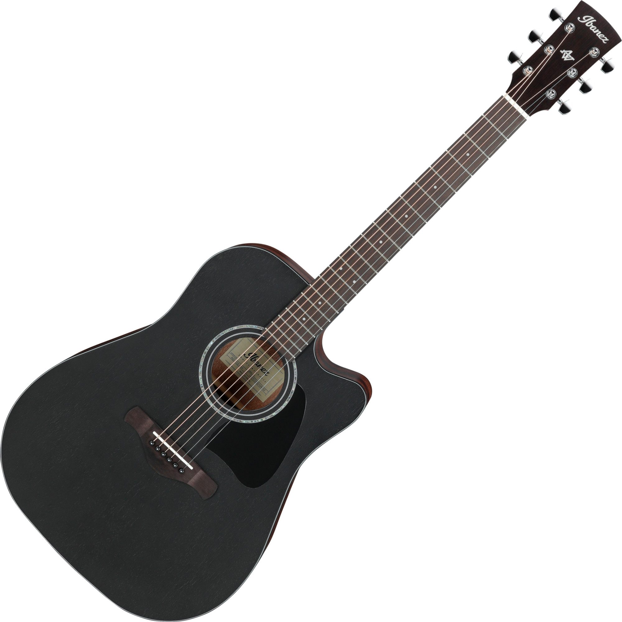 Ibanez Westerngitarre Ibanez AW247CE-WKH Weathered Black, Dreadnought, Westerngitarre mit Tonabnehmer