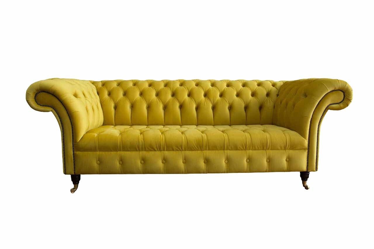 Xlmoebel Chesterfield-Sofa 3-Sitzer Polster Couch im Chesterfield Stil aus Textilstoff, 1 Teile, Made in Europa