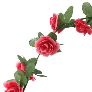 vidaXL Girlanden Künstliche Blumengirlanden 6 Stk Rosenrot 250 cm