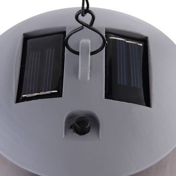 Globo LED Solarleuchte, LED-Leuchtmittel fest verbaut, Warmweiß, 2x Pendelleuchte Pendellampe Kugelleuchte Außen Solar LED