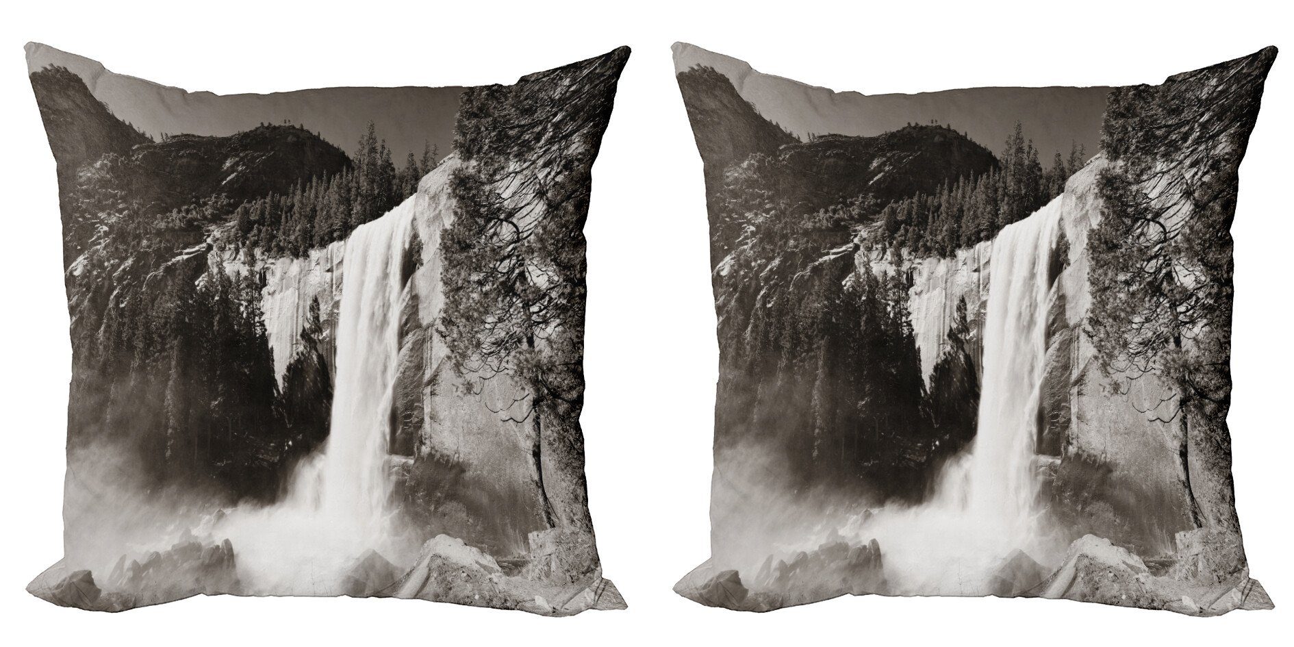 Kissenbezüge Modern Yosemite Abakuhaus Wasserfälle Digitaldruck, Doppelseitiger im Accent Stück), Natur (2