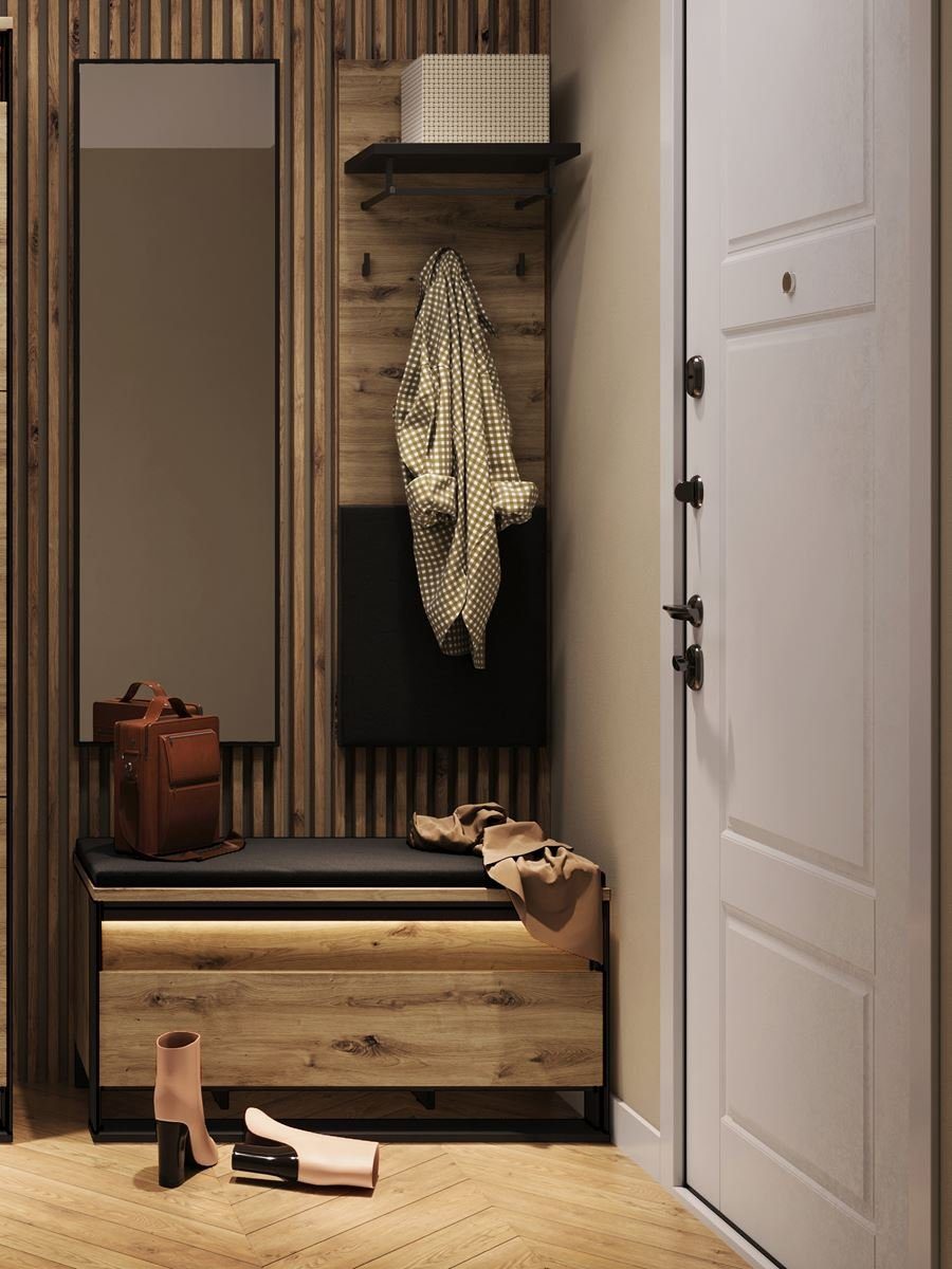 Compleo Garderoben-Set LIMA (Kleiderbügel, Spiegel, Schuhschrank) Loft stil günstig online kaufen