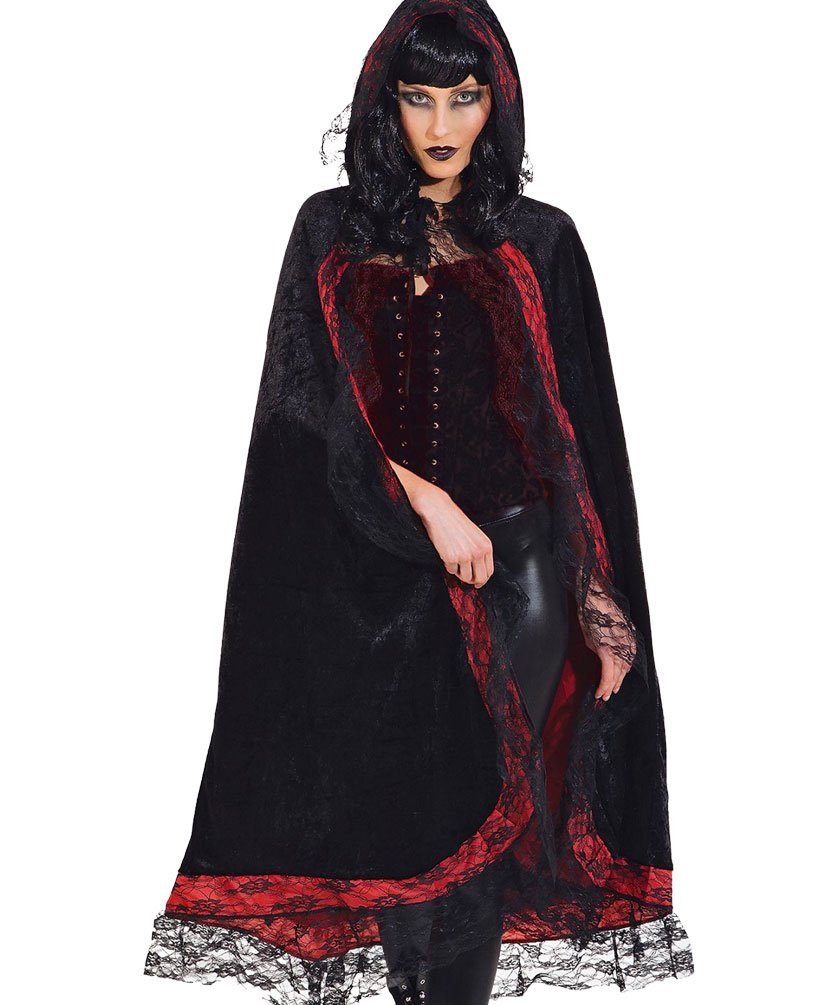 Halloween Totenkopf Umhang Schwarz - Gothic Kapuze Aus Milchseide Für Erwachsene & Kinder