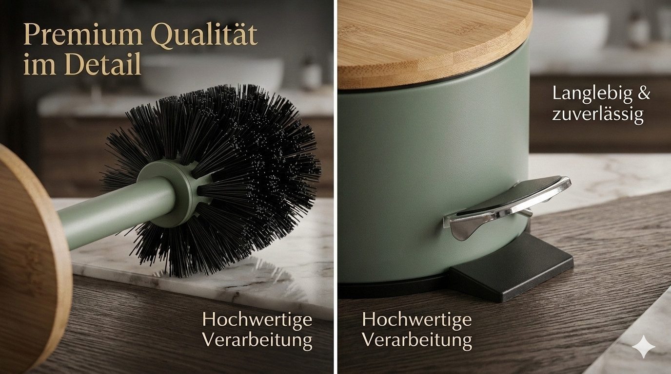 LikeKa Badaccessoire-Set 2 teilig Toilettenbürste und Kosmetikeimer matt mit Absenkautomatik – Bild 5 von 5