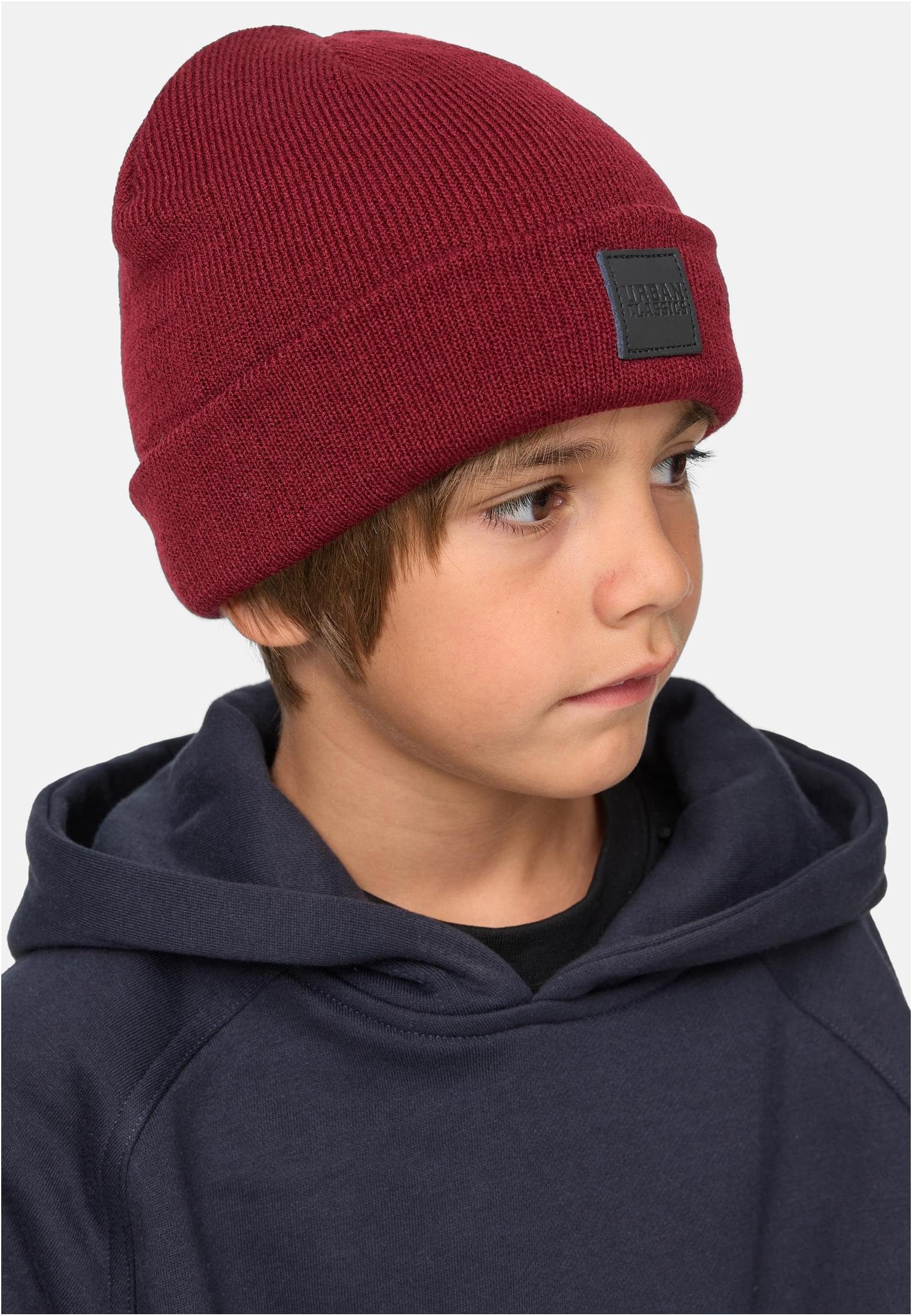 URBAN CLASSICS charcoal burgundy Logopatch Damen Beanie (1-St) 2-Pack Beanie Kids