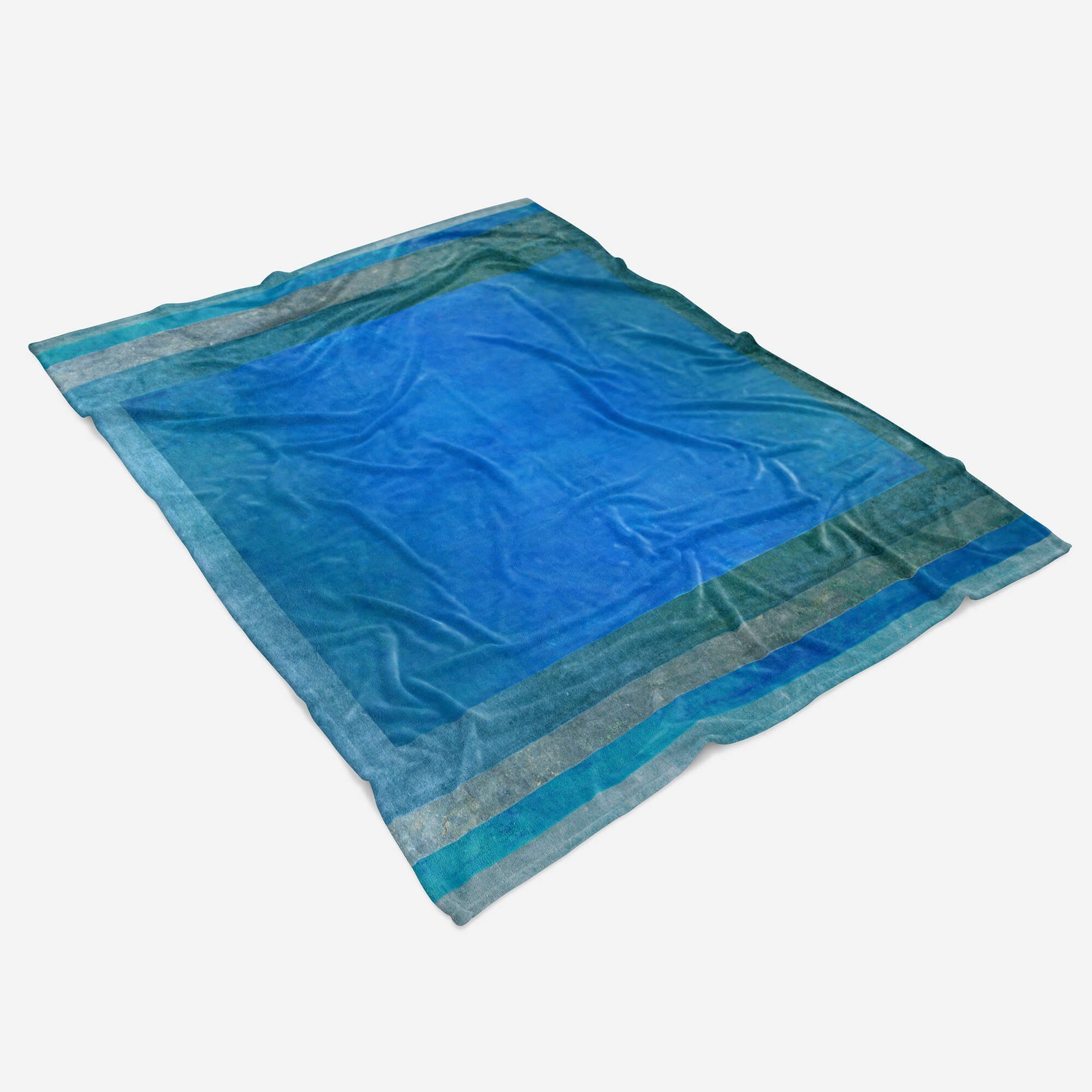 Sinus Art mit Handtuch Handtuch Fotomotiv Kuscheldecke (1-St), Streifen, Abstrakt Baumwolle-Polyester-Mix Strandhandtuch Handtücher Saunatuch Blau