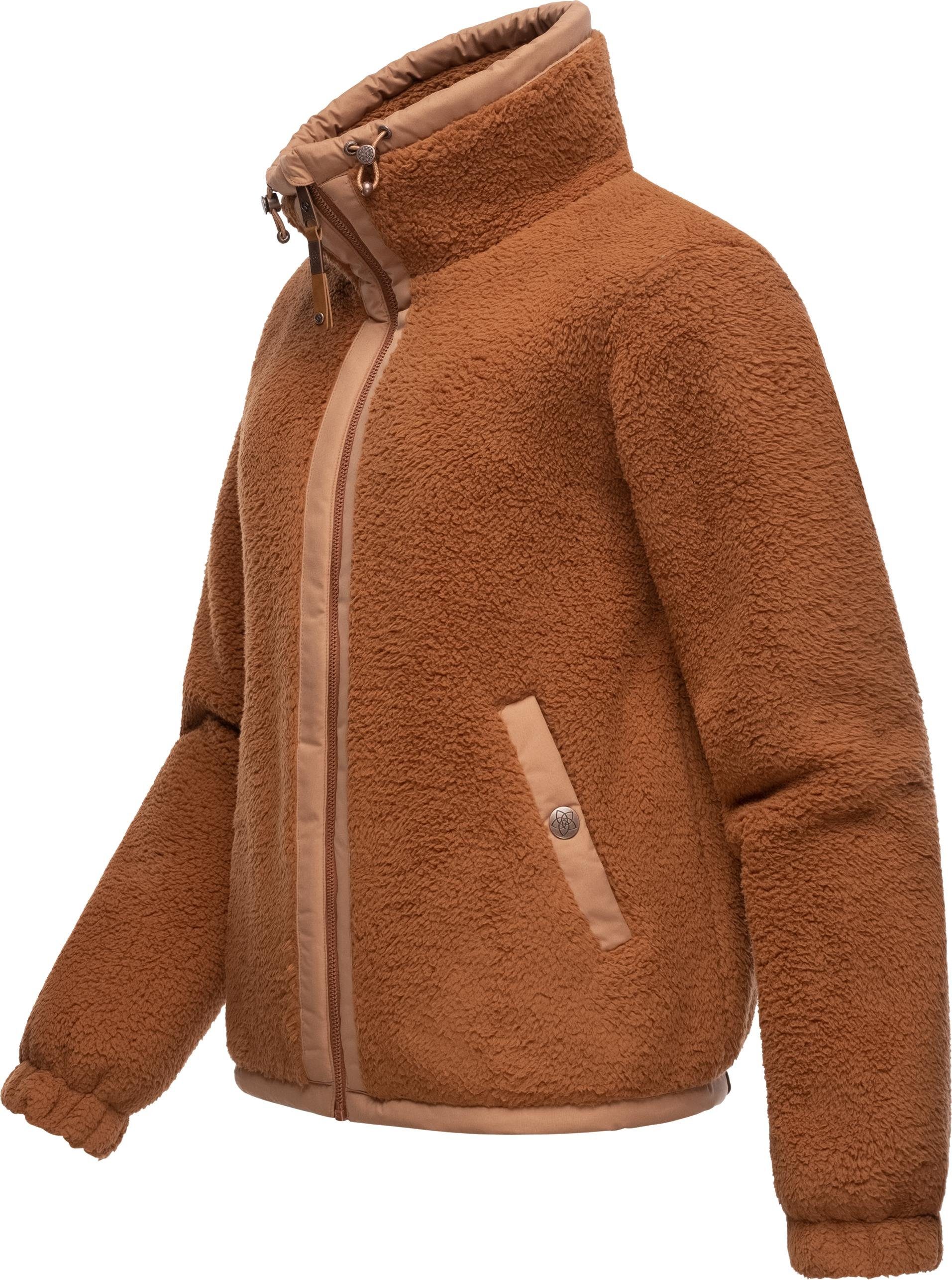 Ragwear Sweatjacke Nordicka Sportliche Kapuzenjacke mit  Kunstleder-Elementen, Eingrifftaschen + weiches Innenfutter halten warm