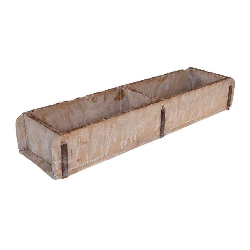 BOLTZE Blumentopf Holzbox BRIXTON beige hellbraun aus recyceltem Holz Pflanzkasten Ziege