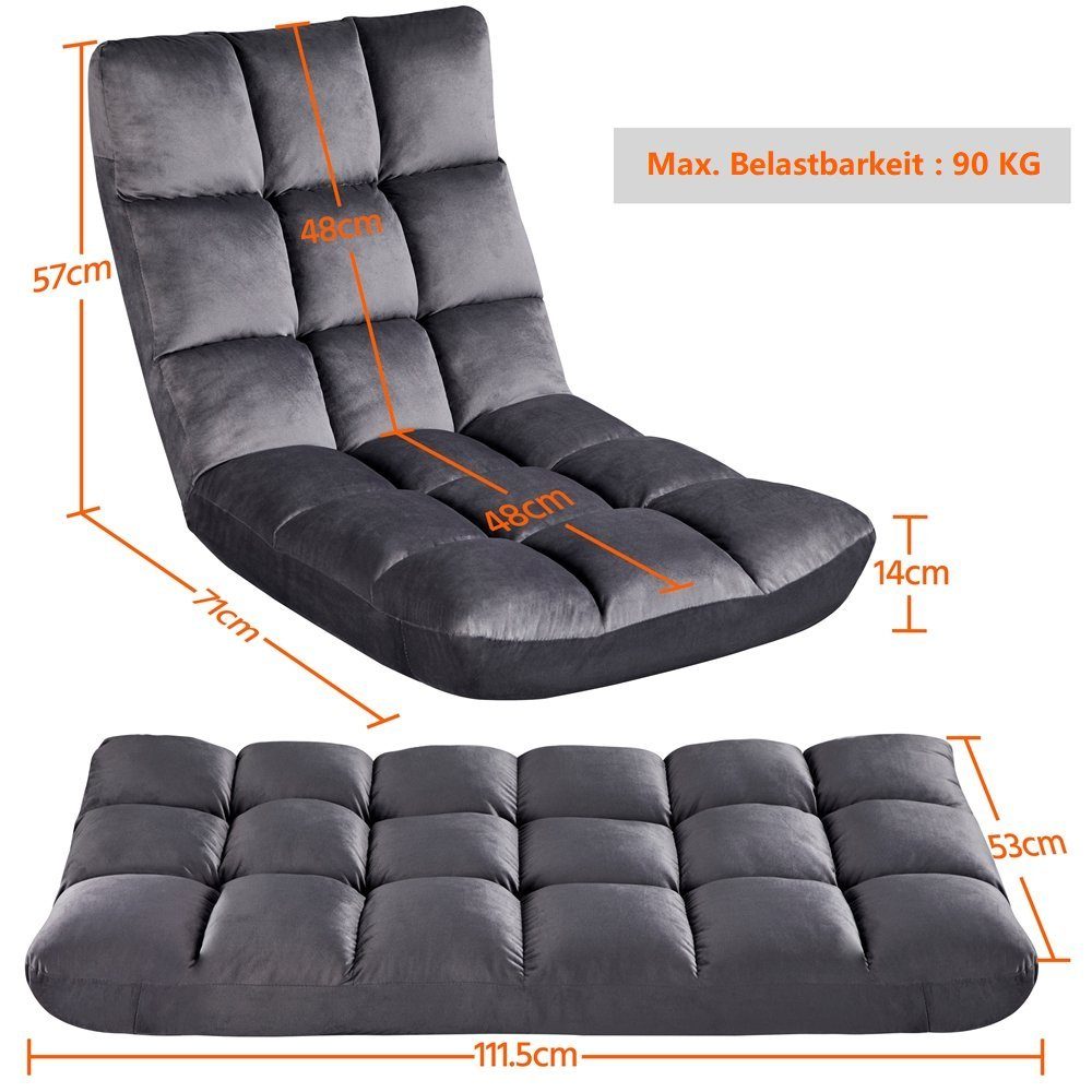 Yaheetech Relaxsessel mit Verstellbarer Lehne, Bodensessel günstig online kaufen