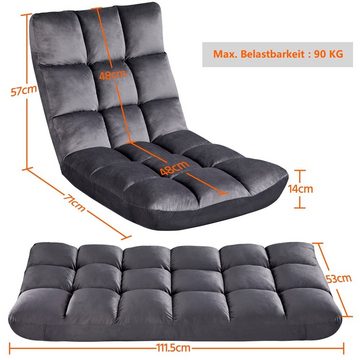 Yaheetech Relaxsessel, Bodensessel Faltbar, Lazy Sofa, Lesesessel für Zuhause