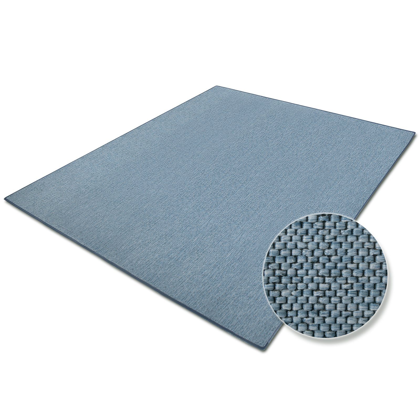 vielen Wohnteppich, & Höhe: Teppich Karat, Haifa Läufer in 3.5 mm, Teppichläufer, in Farben Blau Sisaloptik Größen,