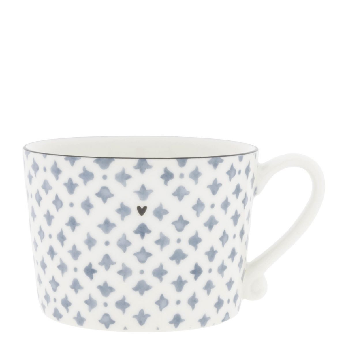 Bastion Collections Tasse Iris Blue, Keramik, Spülmaschinengeeignet, Weiß, Motiv: Blüten